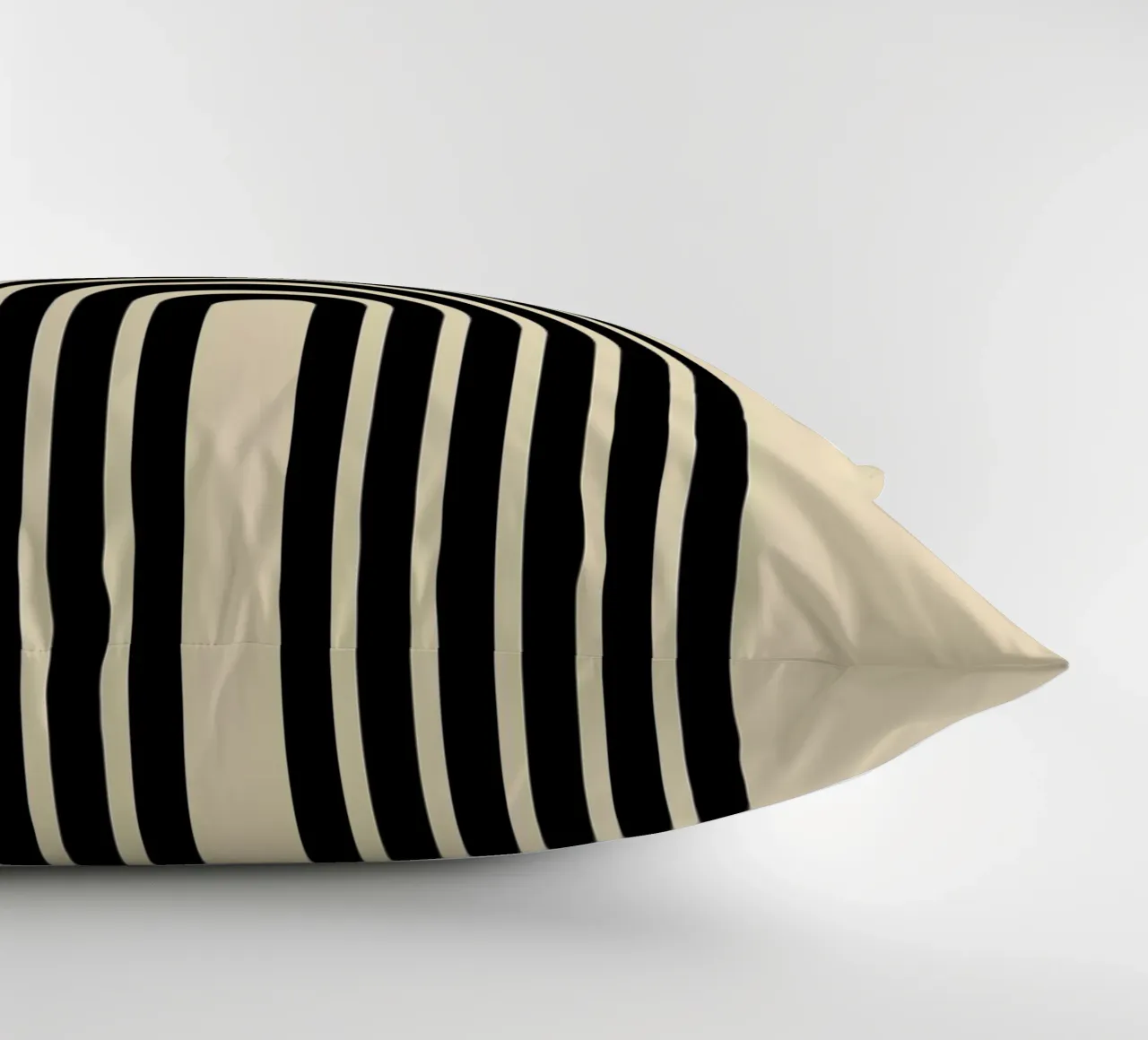 Archi geometrici minimalisti a righe in grassetto 2 | nero su beige cuscino da Beauty in Simplicity