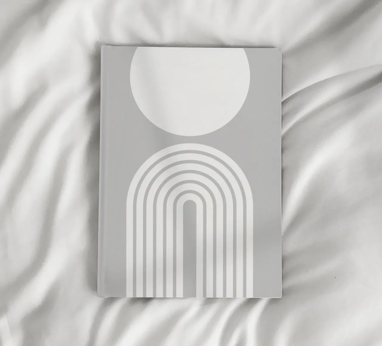 Arche et cercle géométrique minimaliste en gras | Blanc sur gris carnet de notes de Beauty in Simplicity