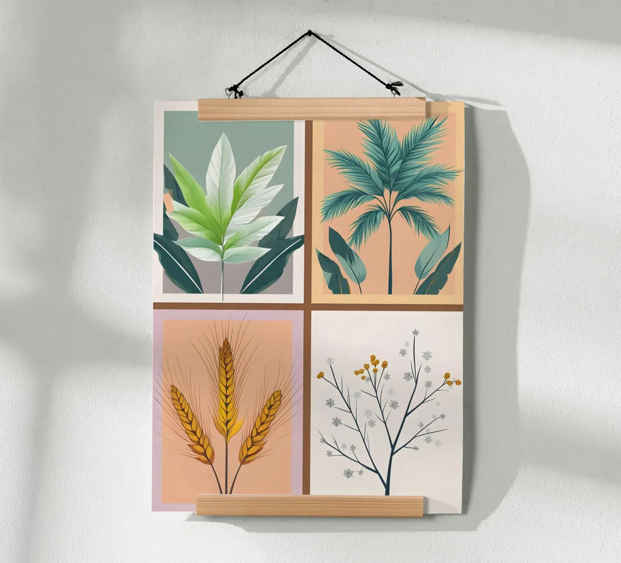 Set stagionale poster con telaio in legno da The Green Room