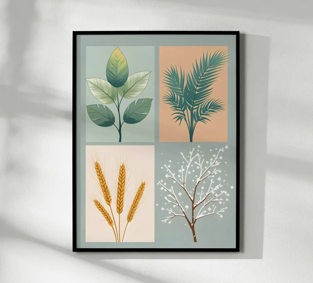 Set stagionale poster con telaio in legno da The Green Room