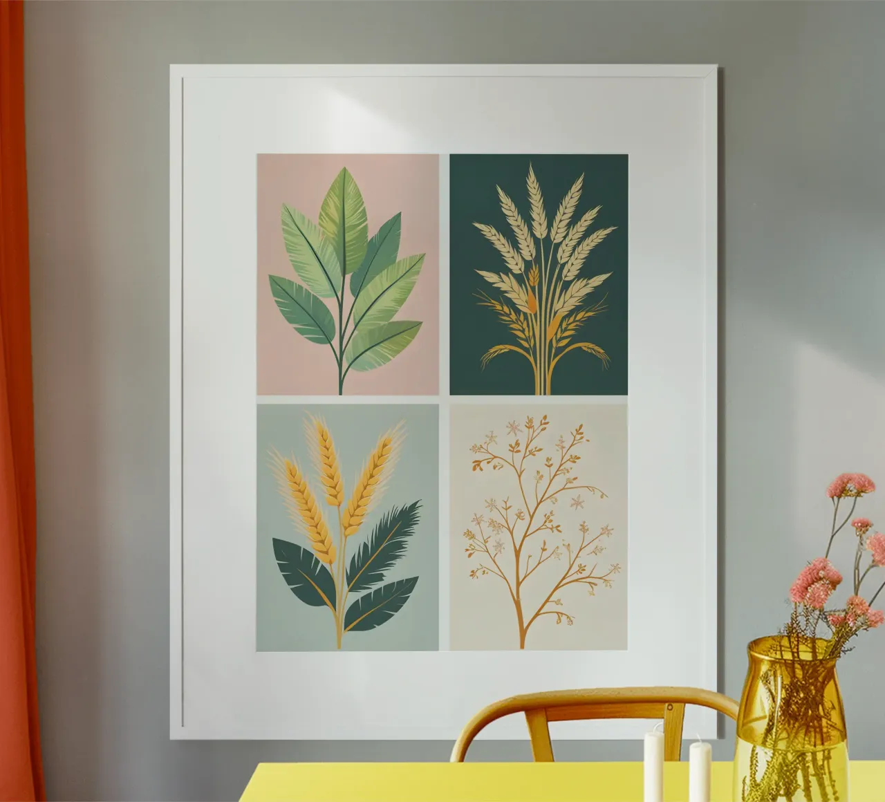Set stagionale poster con telaio in legno da The Green Room