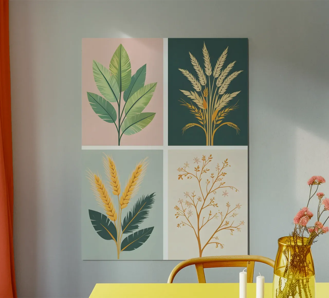Set stagionale poster con telaio in legno da The Green Room