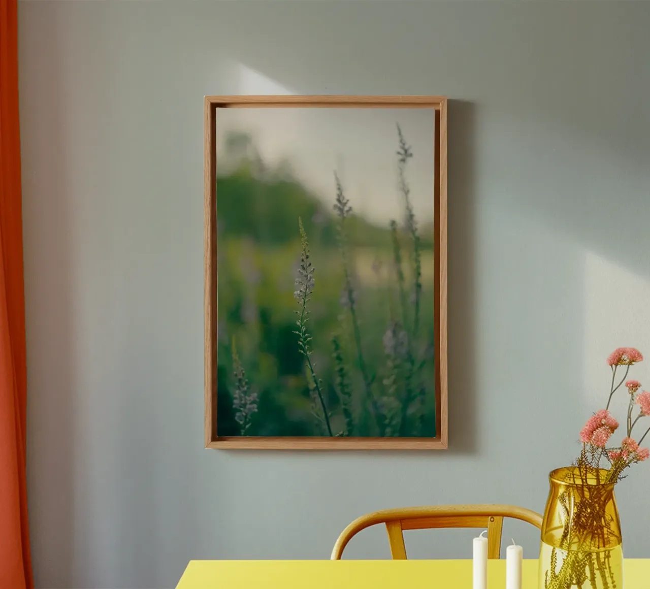 thin flower canvas with Floater frame by miracle