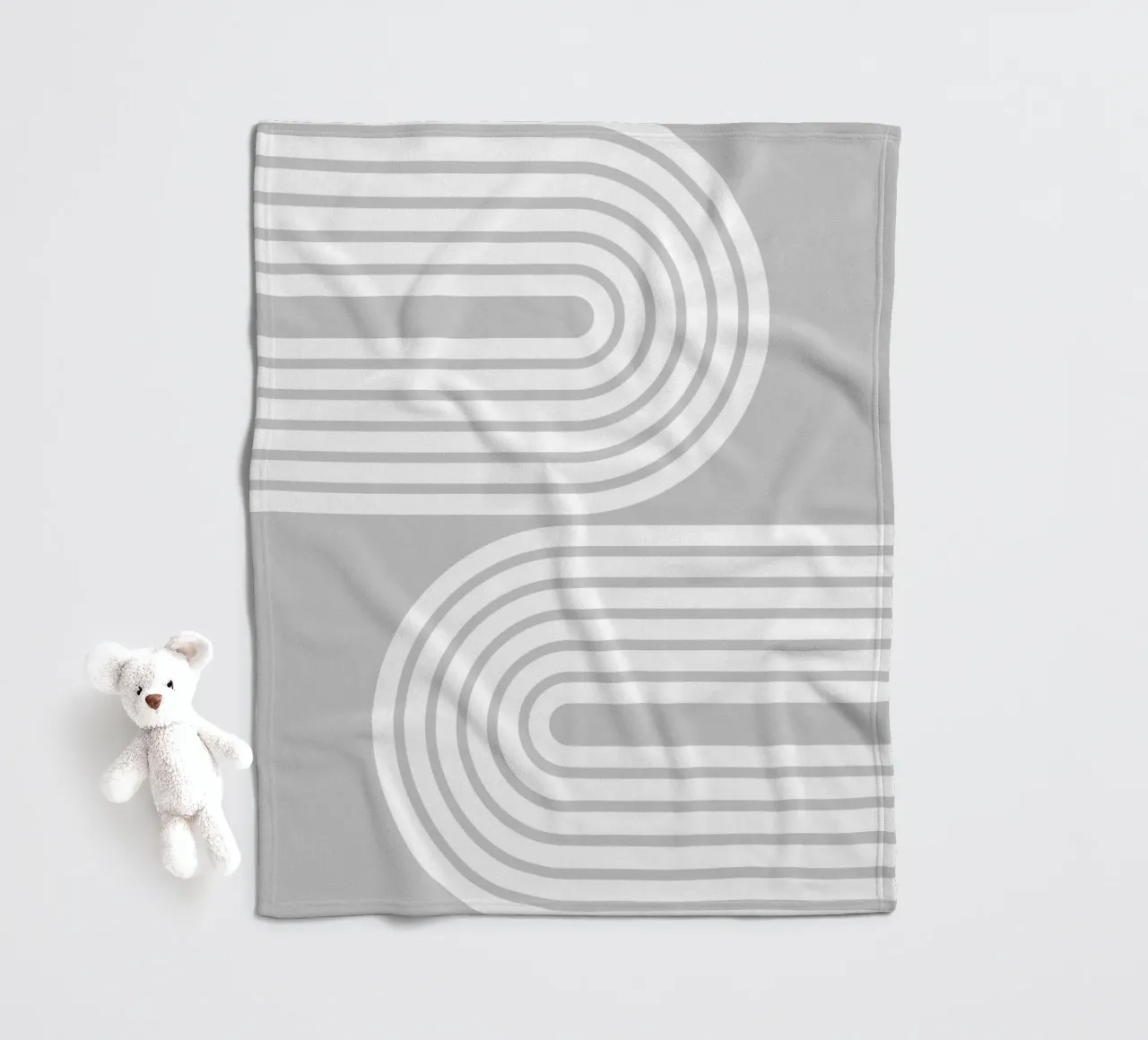 Archi geometrici minimalisti a strisce bianche su grigio chiaro coperta in pile da Beauty in Simplicity