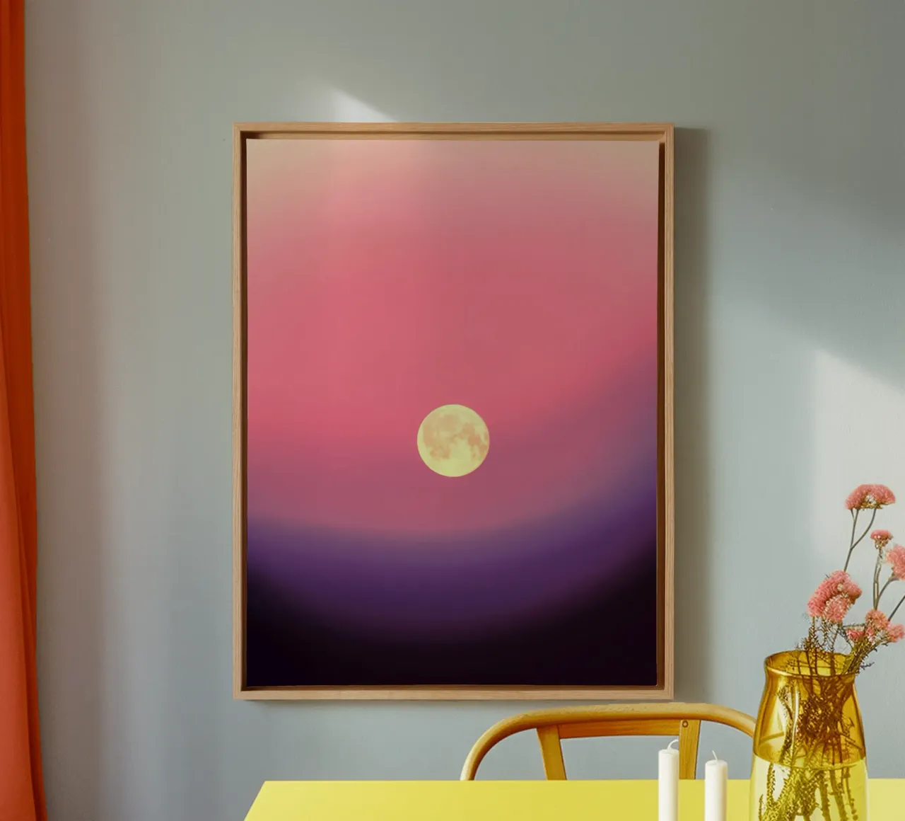 calm moon tela con Cornice a cassetta da miracle
