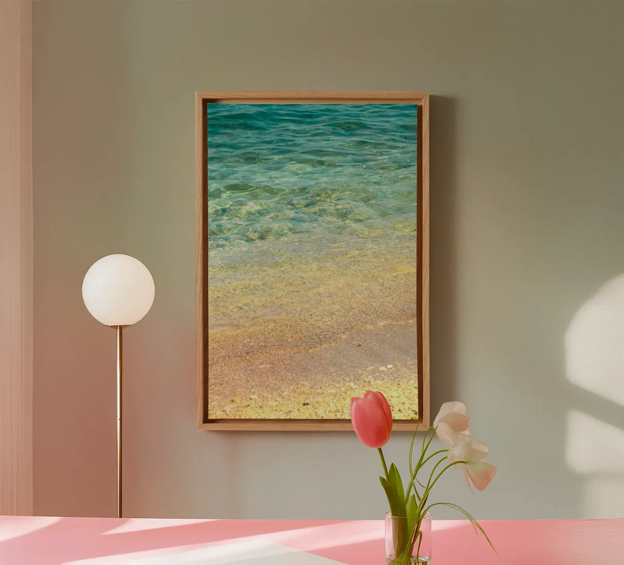 gradient wave sea tela con Cornice a cassetta da miracle