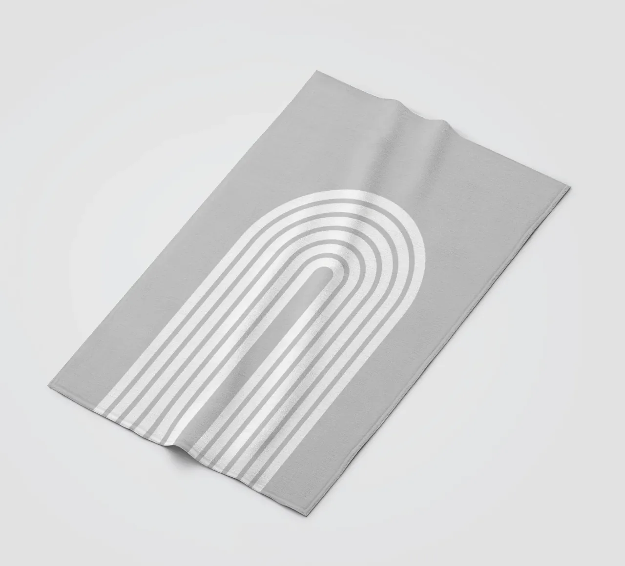 Arco geometrico minimale a righe in grassetto bianco su grigio chiaro coperta in pile da Beauty in Simplicity