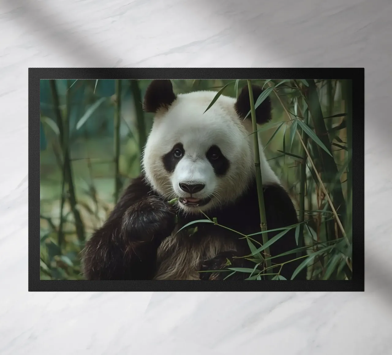 Panda eet bamboe deurmat van DesignDoodle