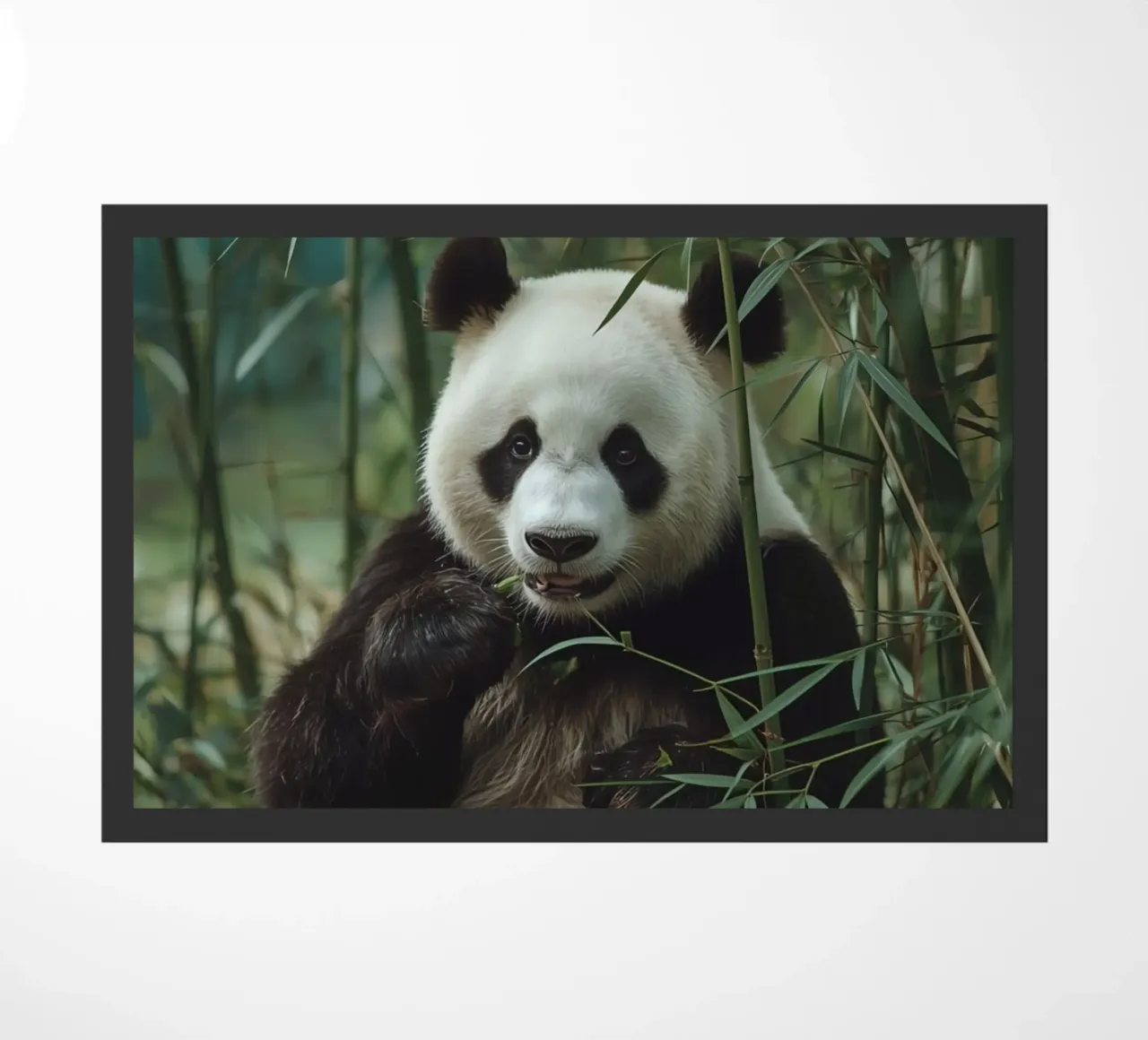 Panda eet bamboe deurmat van DesignDoodle