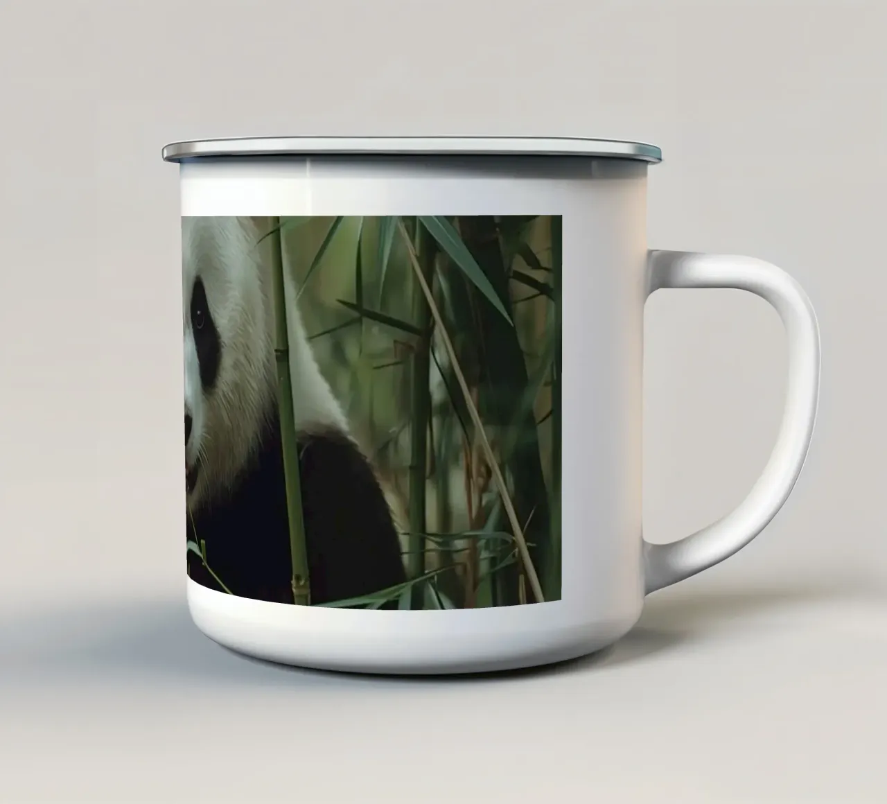 Panda eet bamboe emaille mok van DesignDoodle