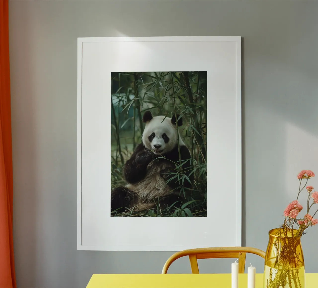 Panda eet bamboe poster van DesignDoodle