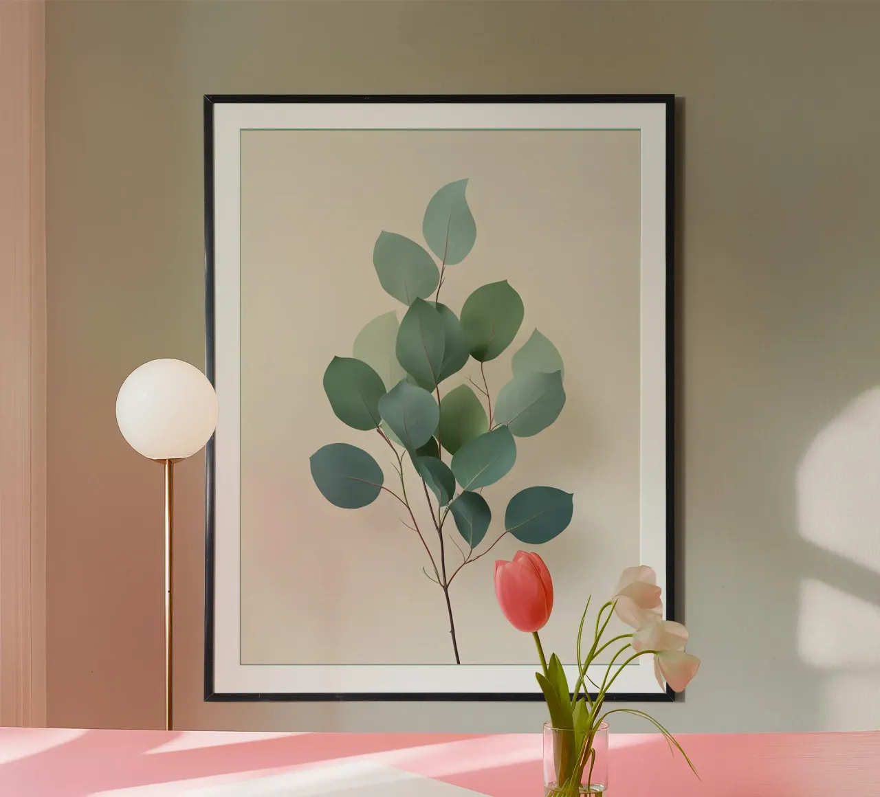 Gradiente botanico poster con telaio in legno da The Green Room