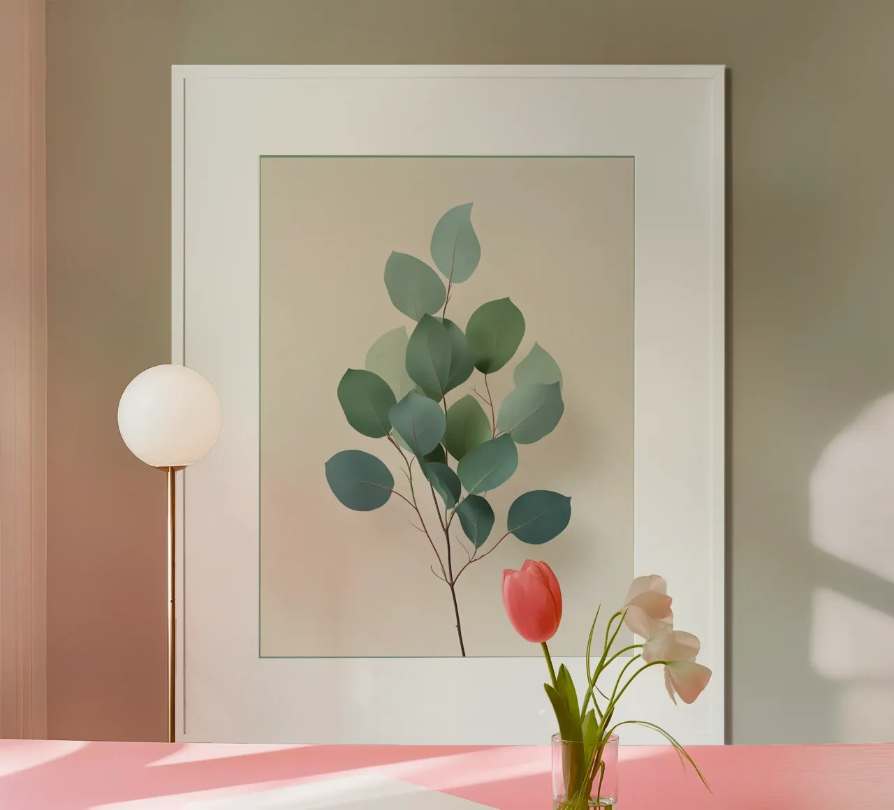 Gradiente botanico poster con telaio in legno da The Green Room