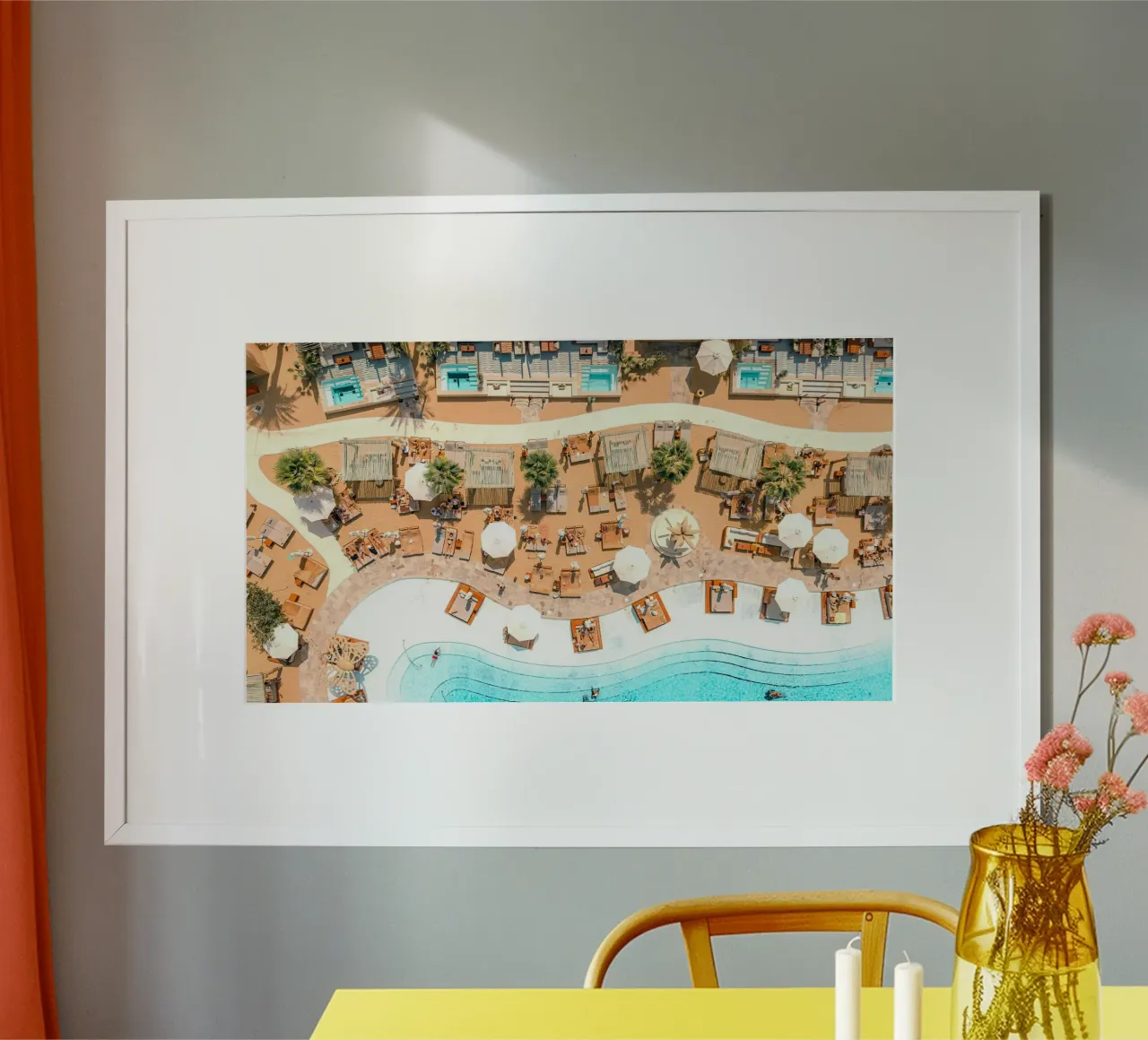 curve coast poster con telaio in legno da melts