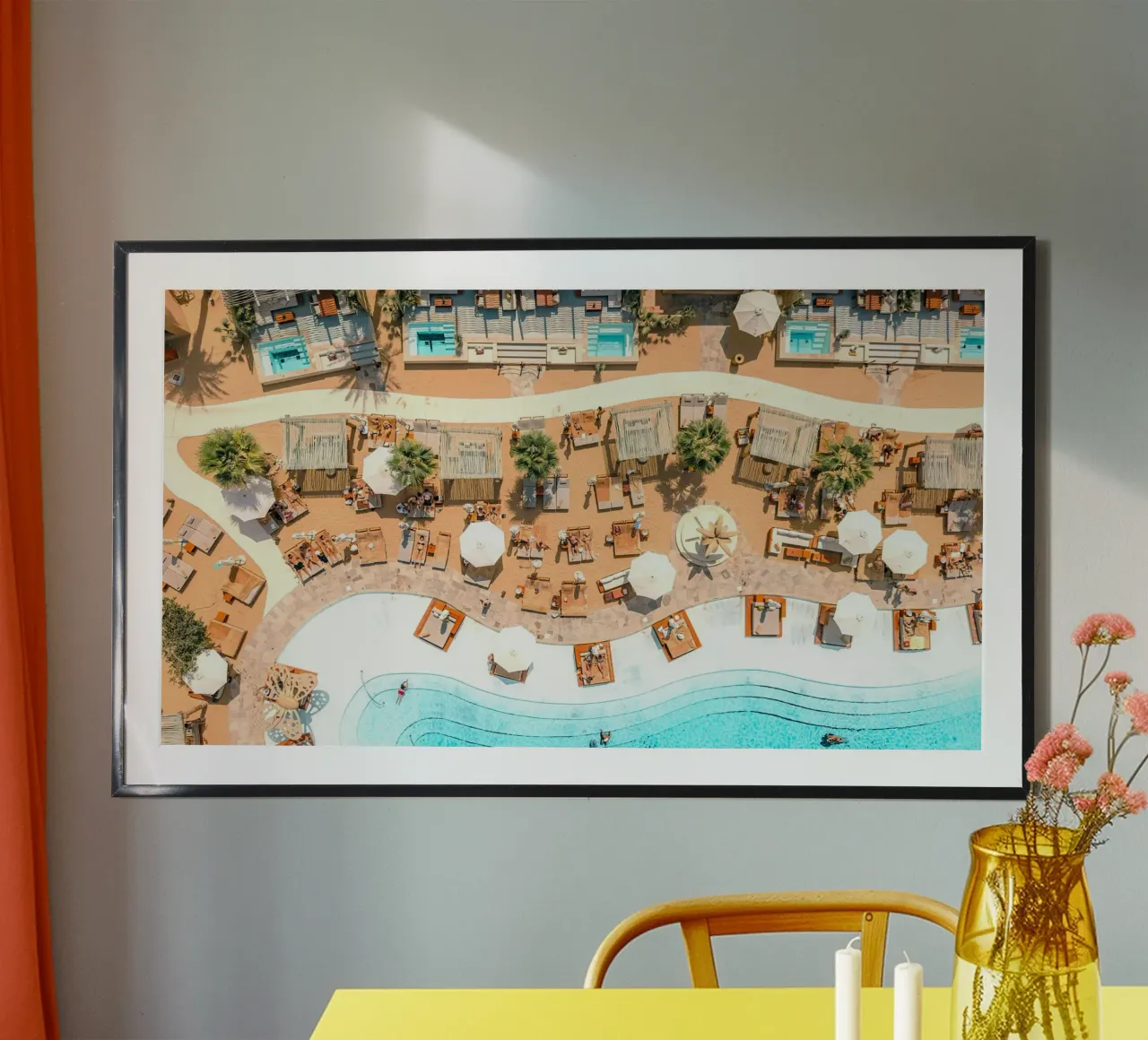 curve coast poster con telaio in legno da melts
