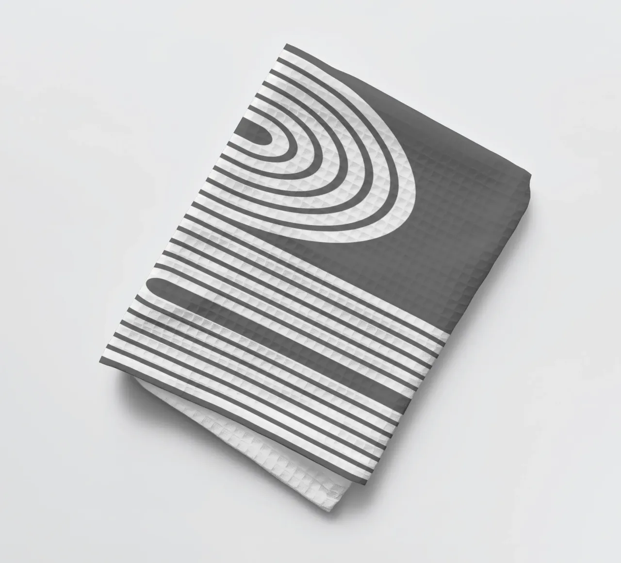 Archi geometrici minimalisti a strisce bianche su grigio scuro canovaccio da cucina da Beauty in Simplicity