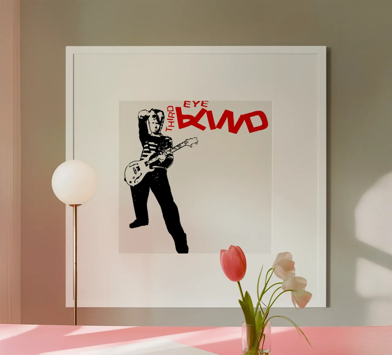 Silhouette del chitarrista dei Thrid Eye Blind poster con telaio in alluminio da itzmyui