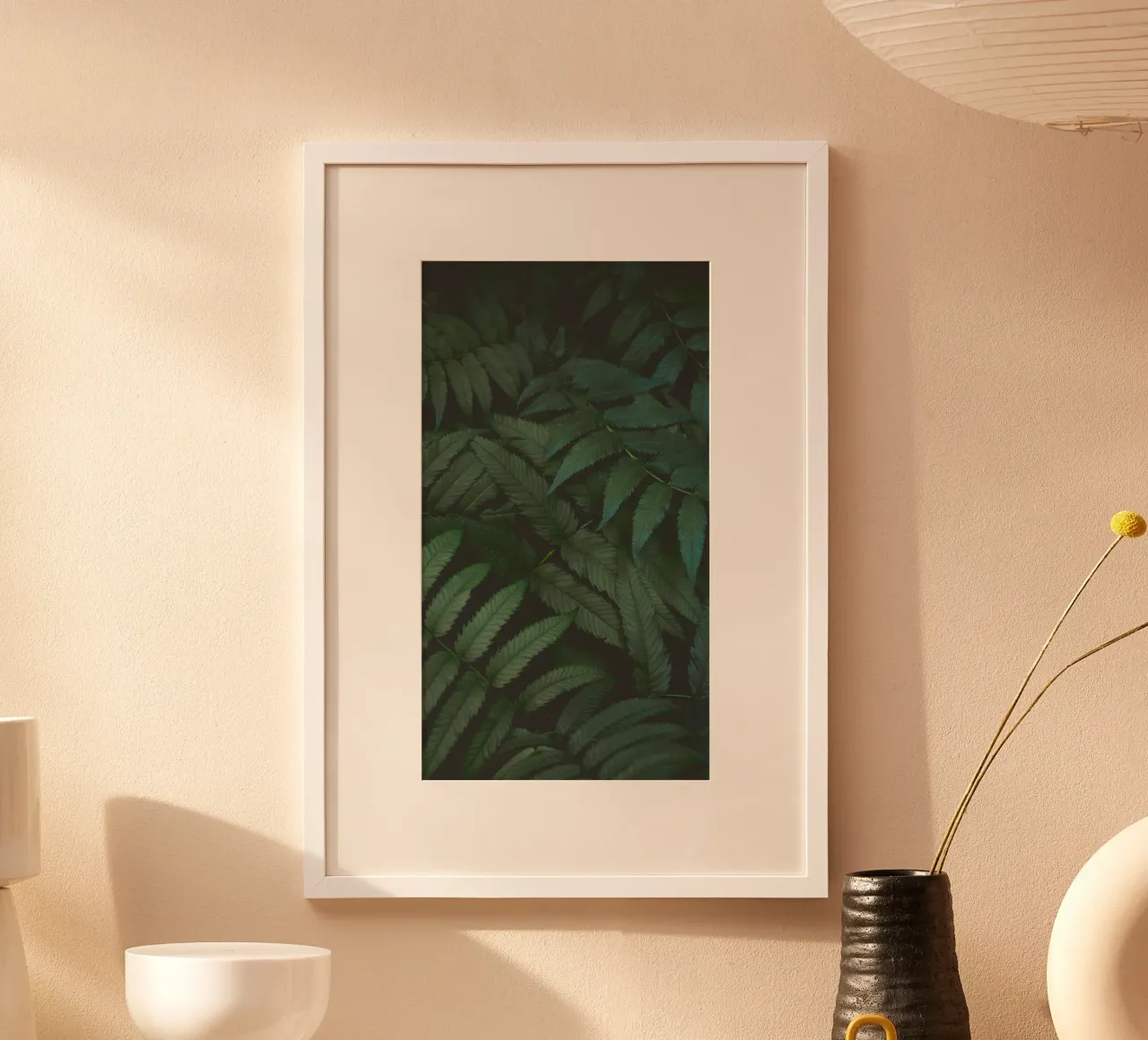 leaf in shadow poster con telaio in legno da melts