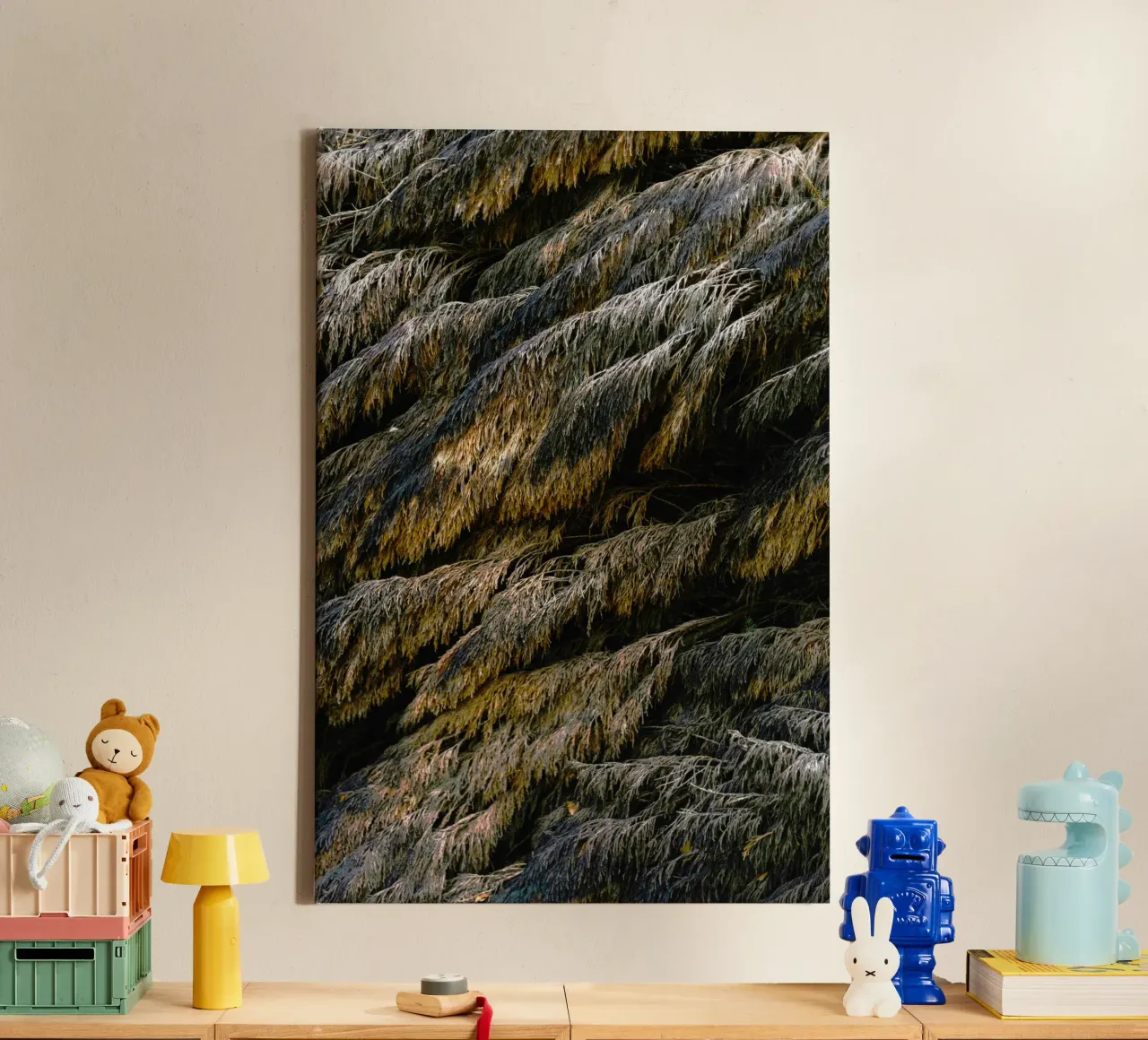 leaf in forest canvas with Floater frame by melts