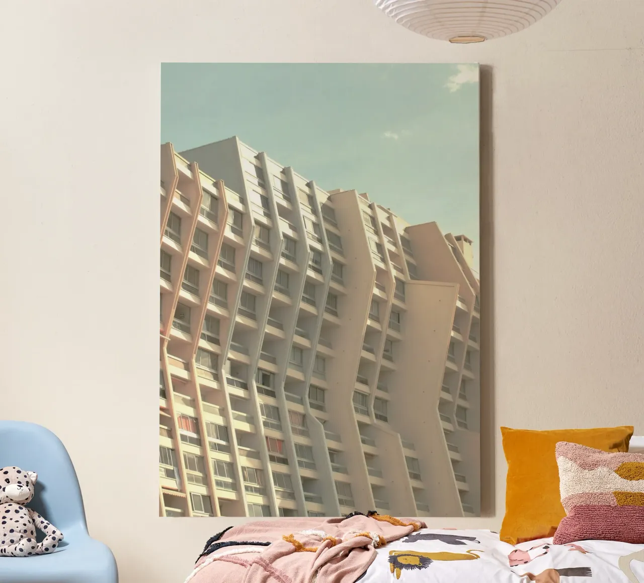 shape of building tela con Cornice a cassetta da melts