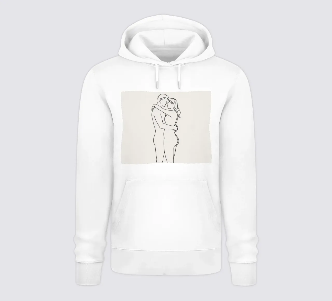 Line art di coppia nuda abbracciata felpa con cappuccio da DesignDoodle