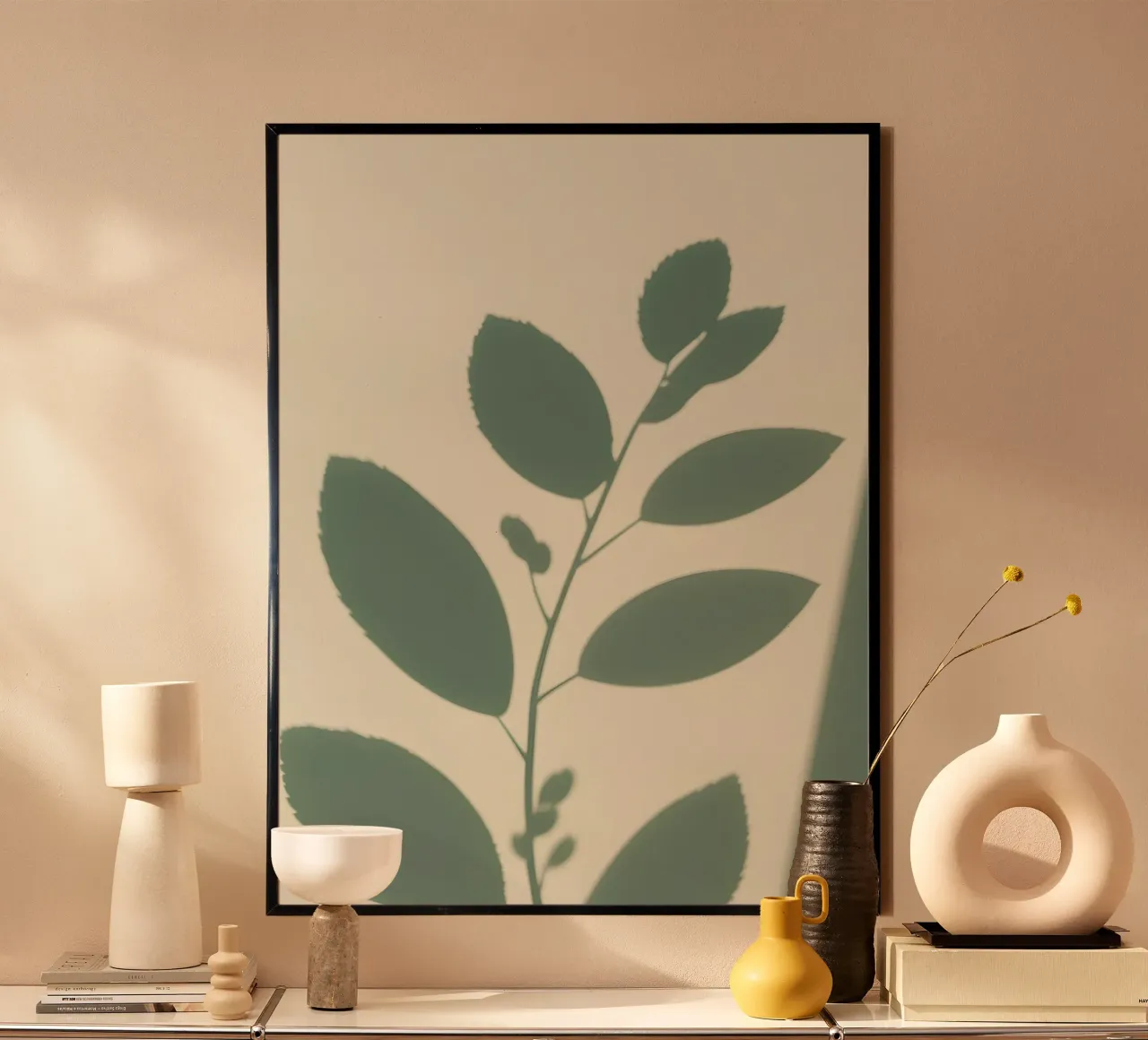 Ombre botaniche poster con telaio in alluminio da The Green Room