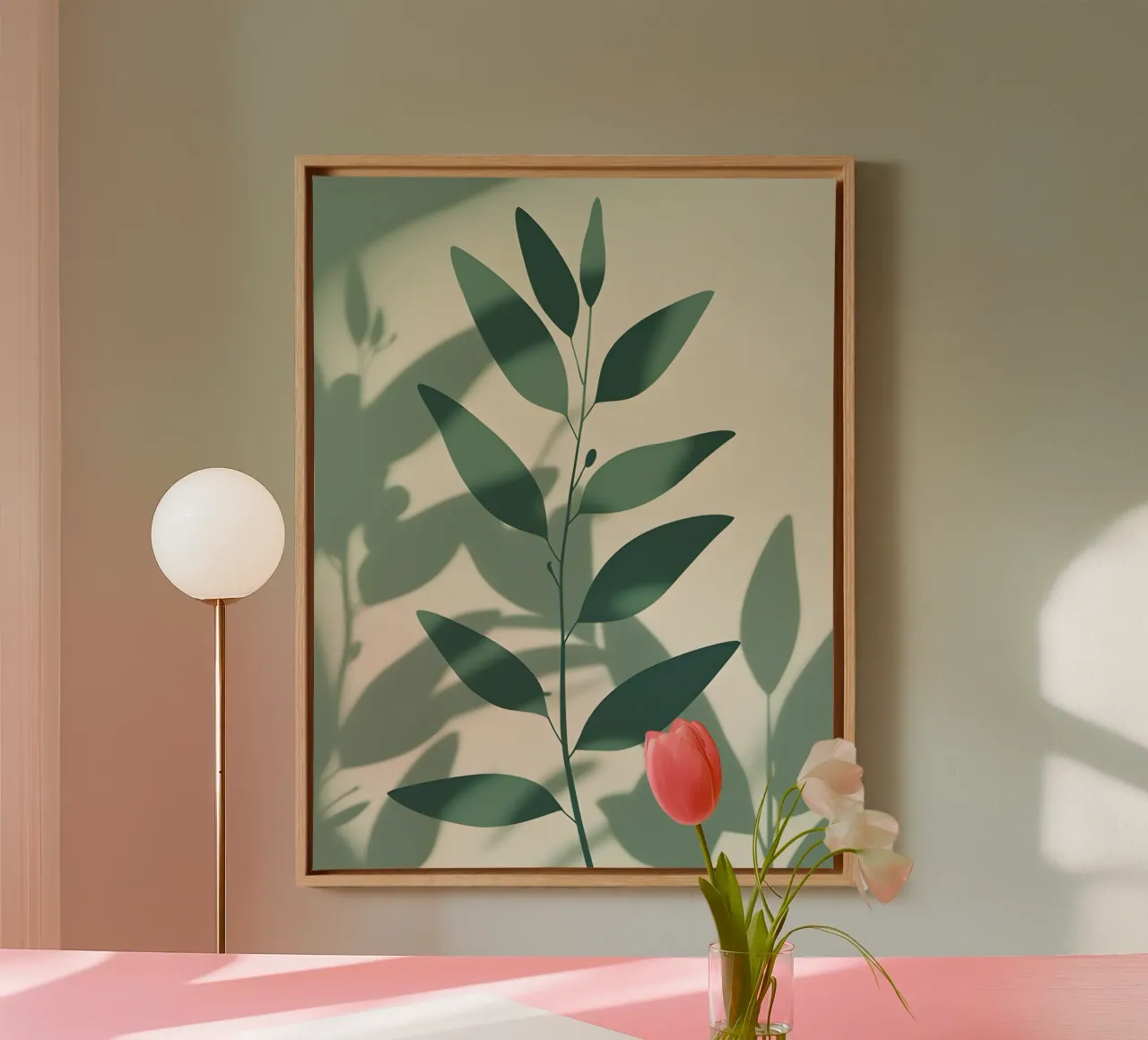 Ombre botaniche tela con Cornice a cassetta da The Green Room