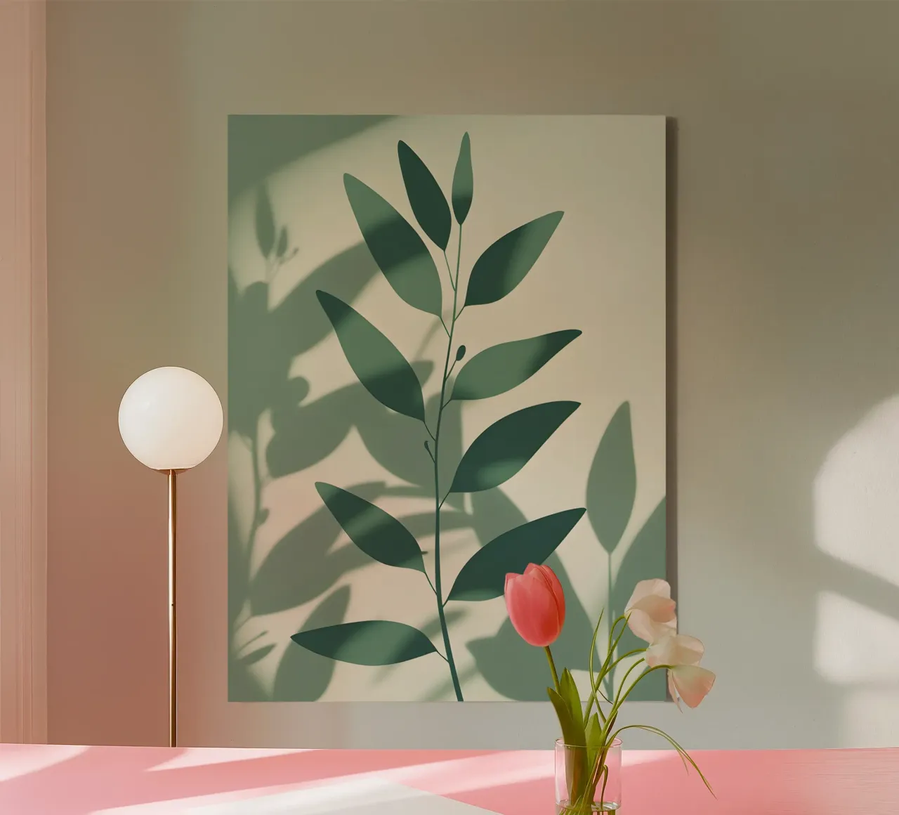 Ombre botaniche tela con Cornice a cassetta da The Green Room