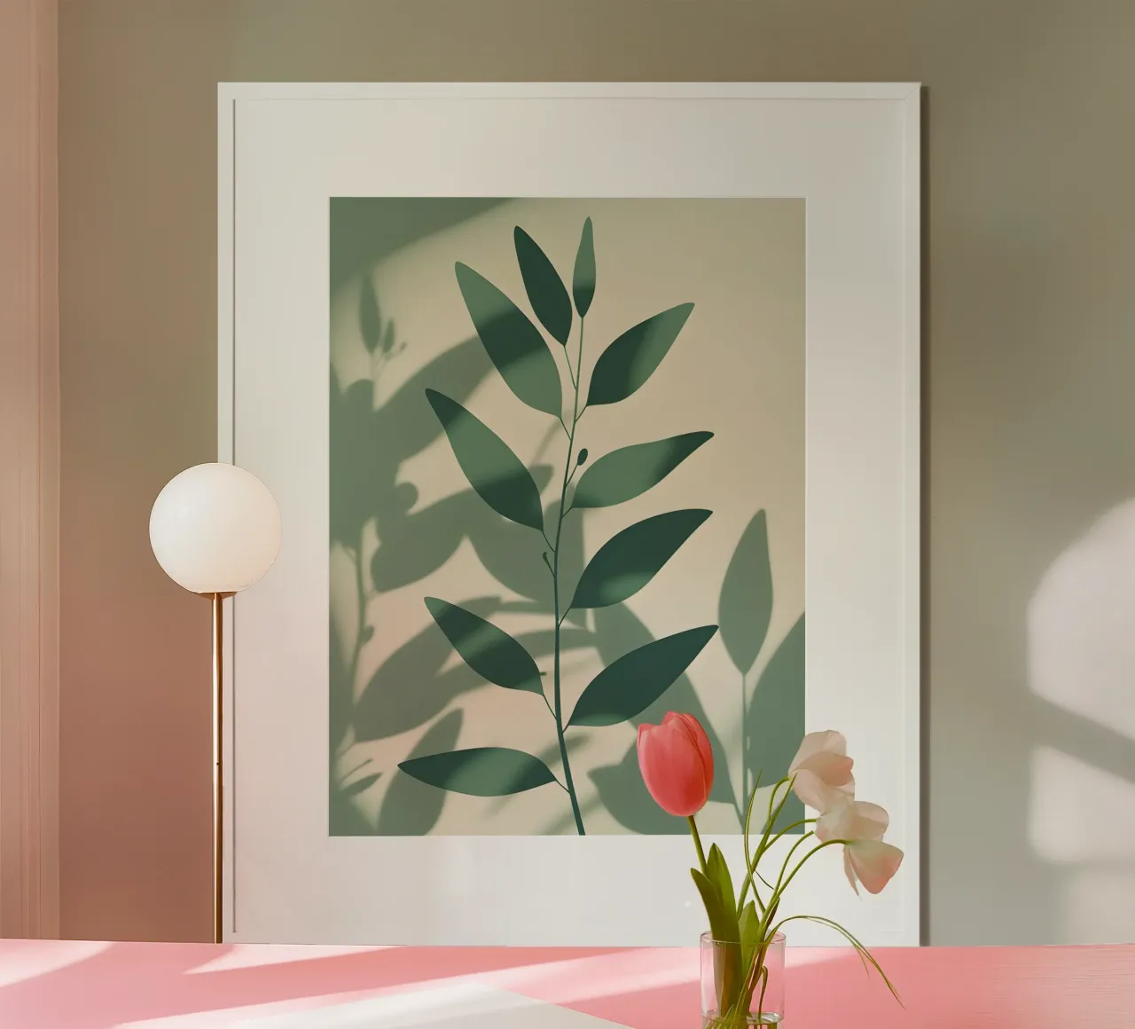 Ombre botaniche poster con telaio in plastica da The Green Room