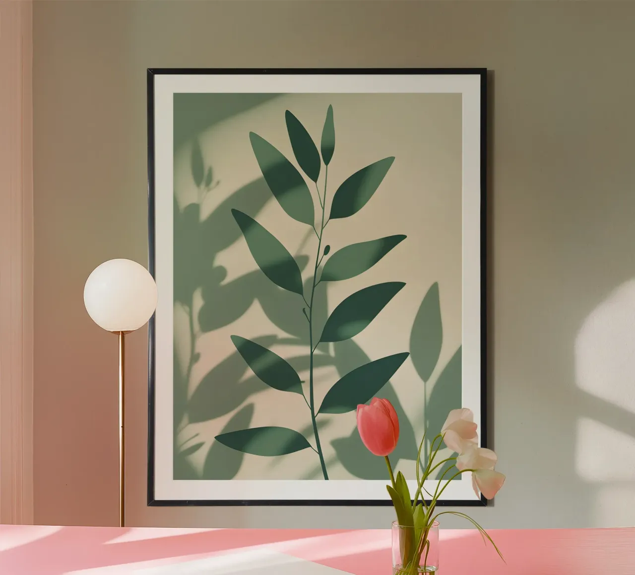Ombre botaniche poster con telaio in plastica da The Green Room