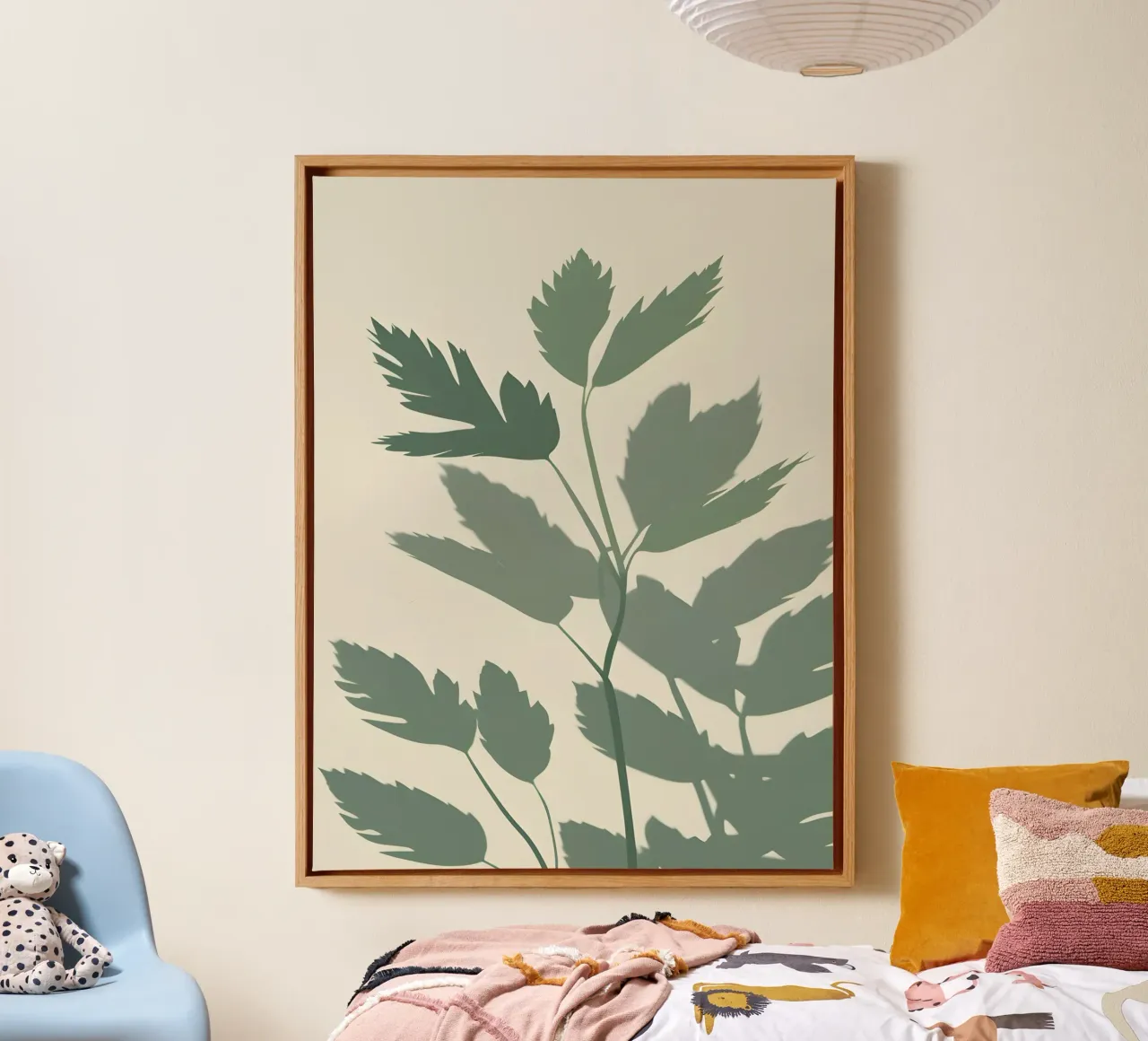 Ombre botaniche tela con Cornice a cassetta da The Green Room