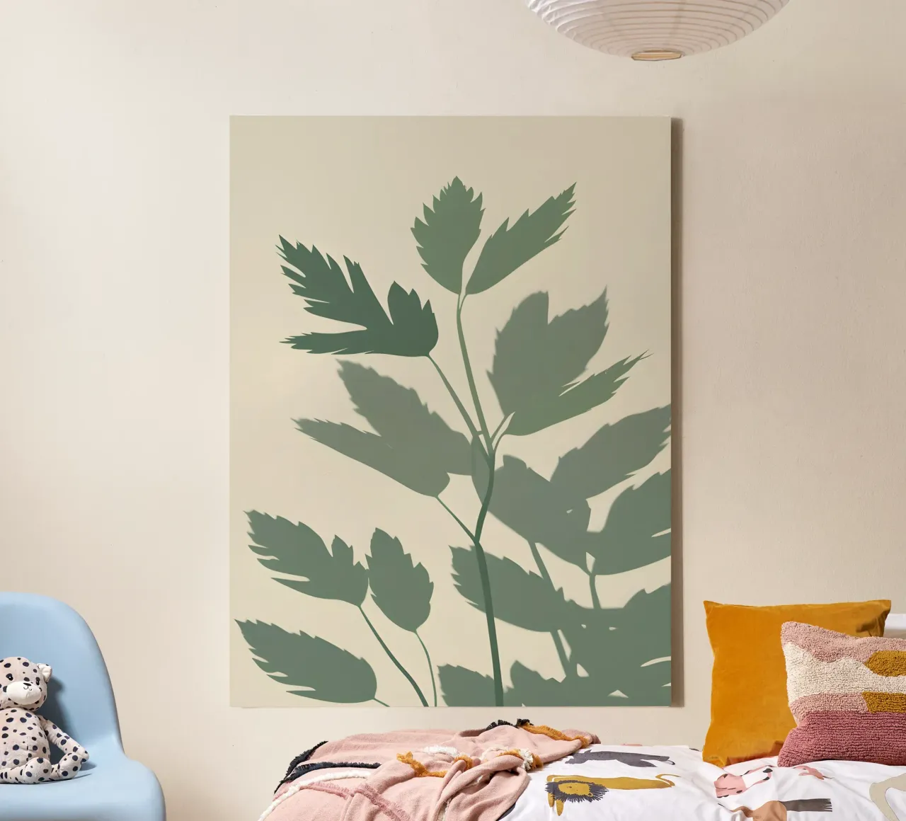 Ombre botaniche tela con Cornice a cassetta da The Green Room
