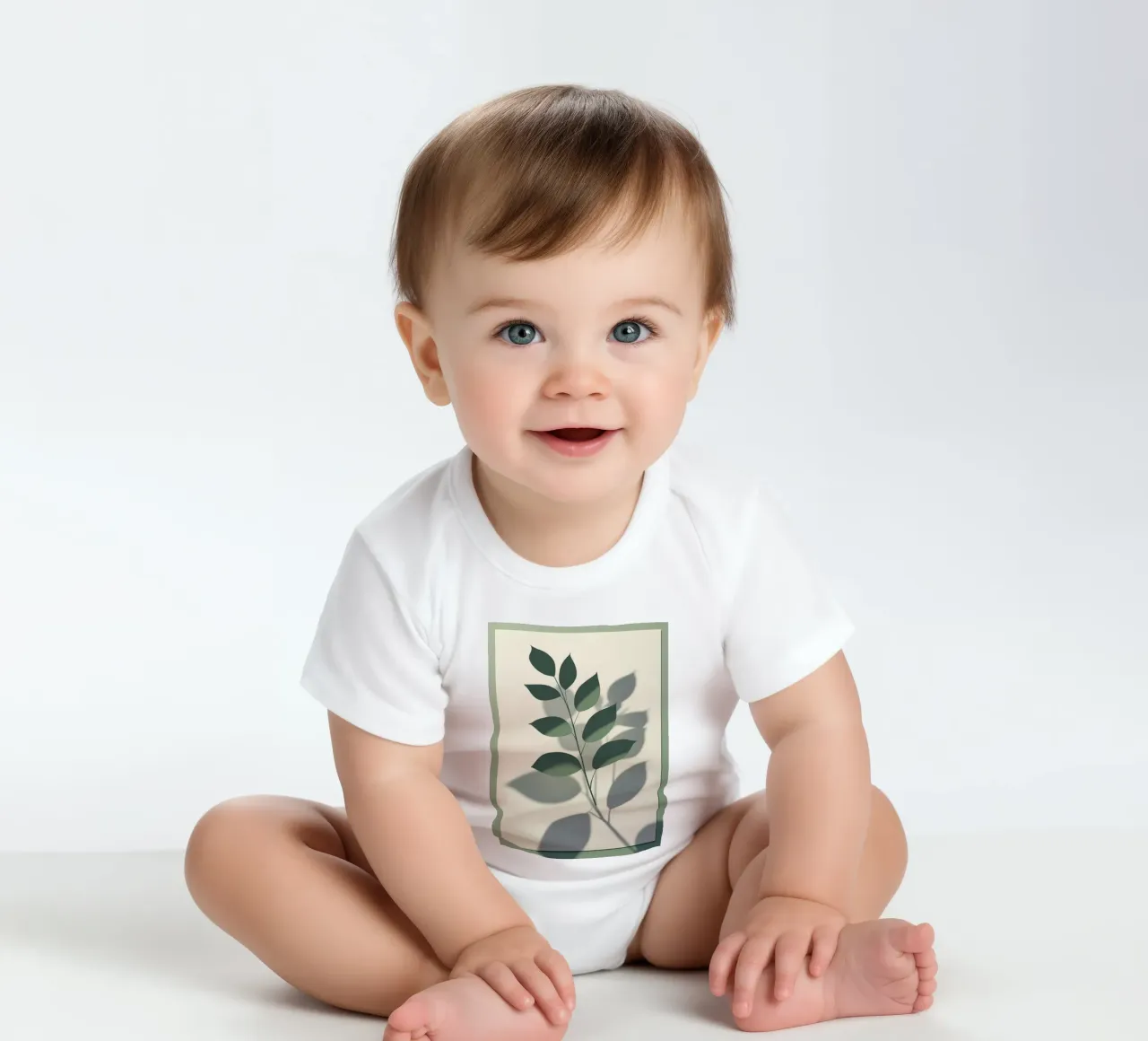 Botanische schaduwen babyrompertje korte mouwen van Botanical Gallery