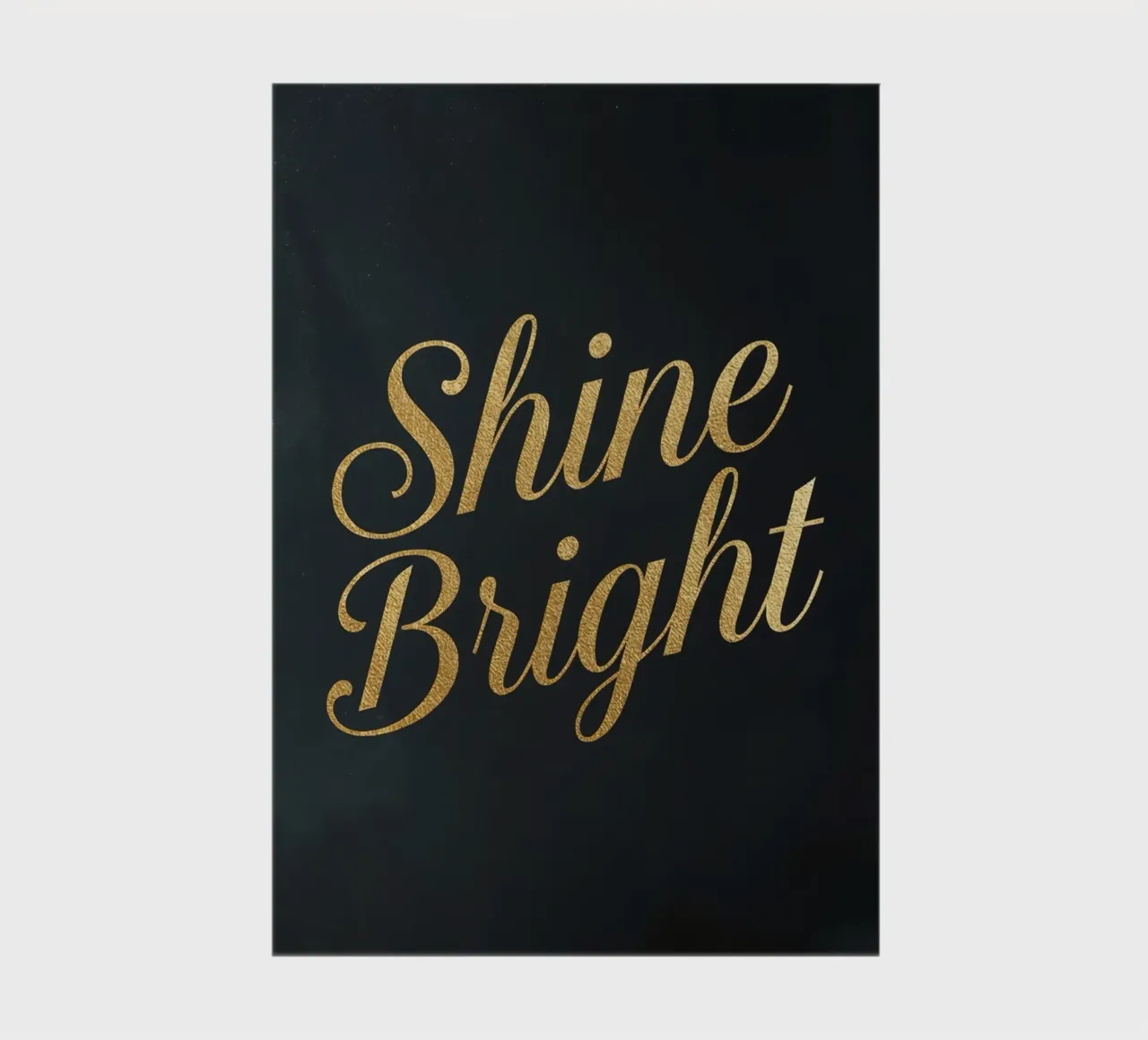 Tilted Golden "Shine Bright" Script on Dark Background notebook by DesignDoodle