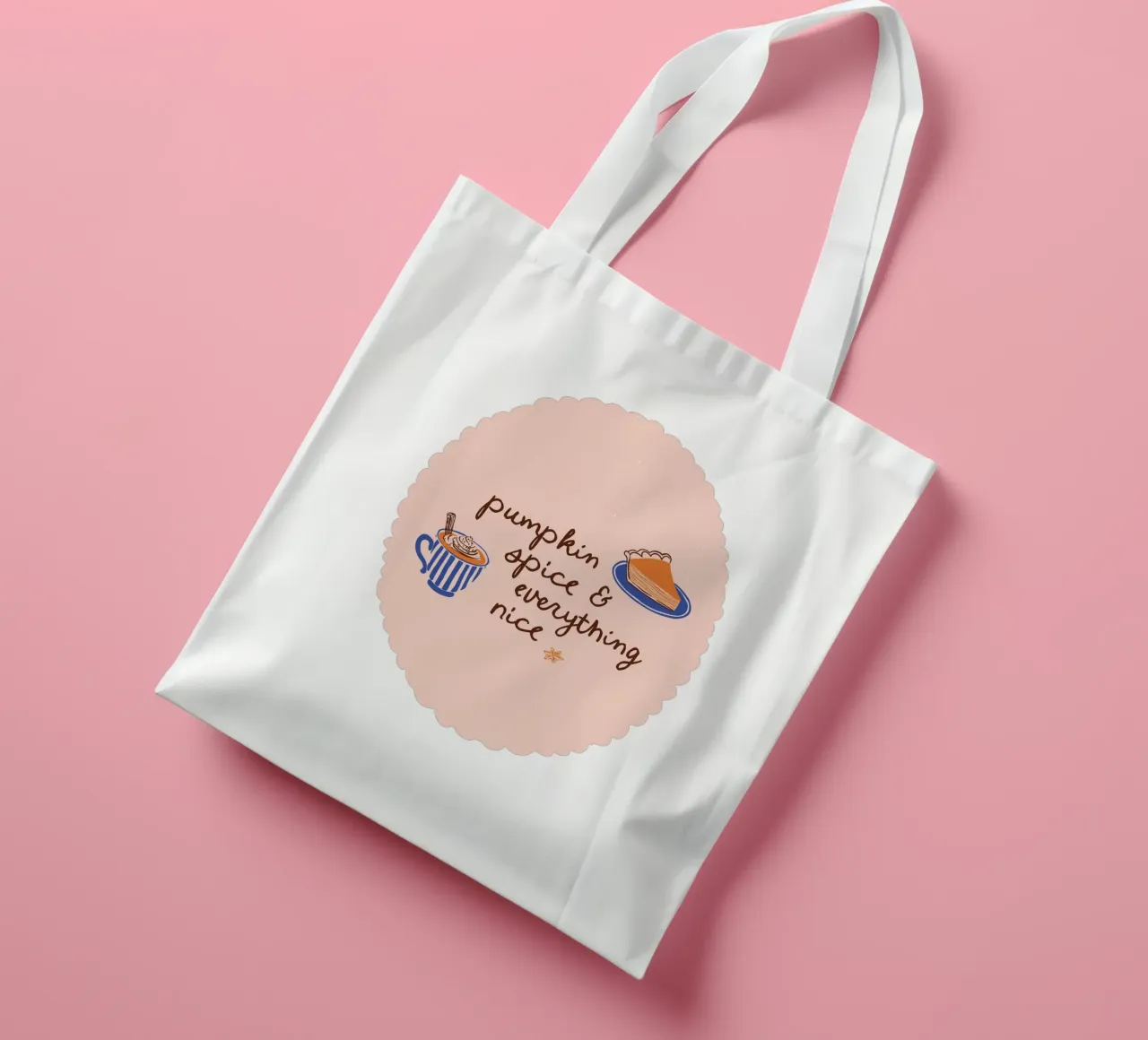 Pumpkin spice & everything nice borsa in juta da modeern