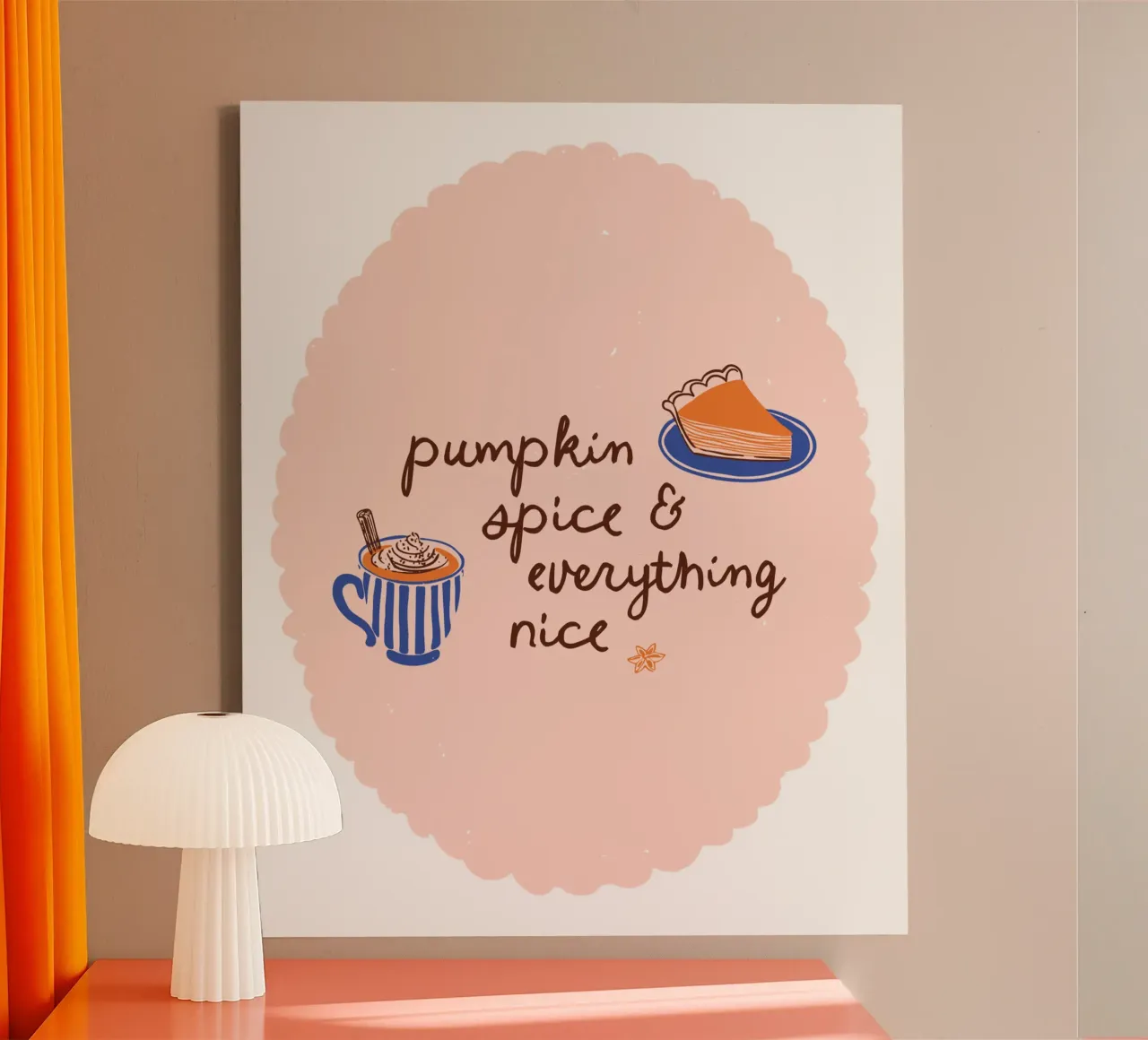 Pumpkin spice & everything nice tela con Cornice a cassetta da modeern