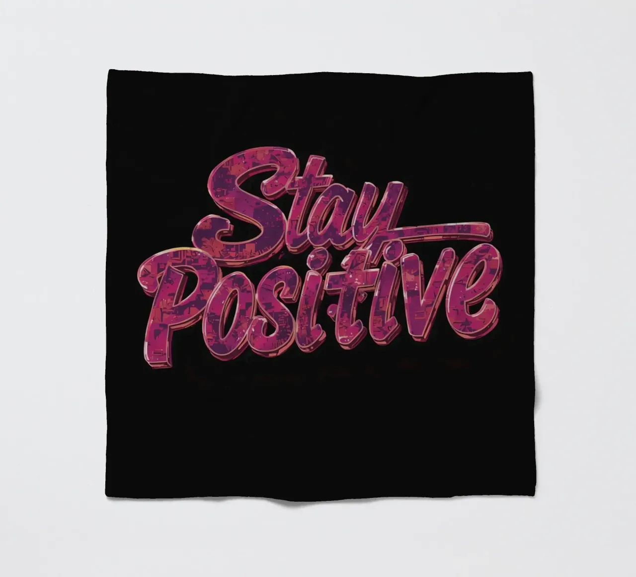 "Positiv bleiben" Glänzend strukturierter Text auf Schwarz Fleecedecke von DesignDoodle