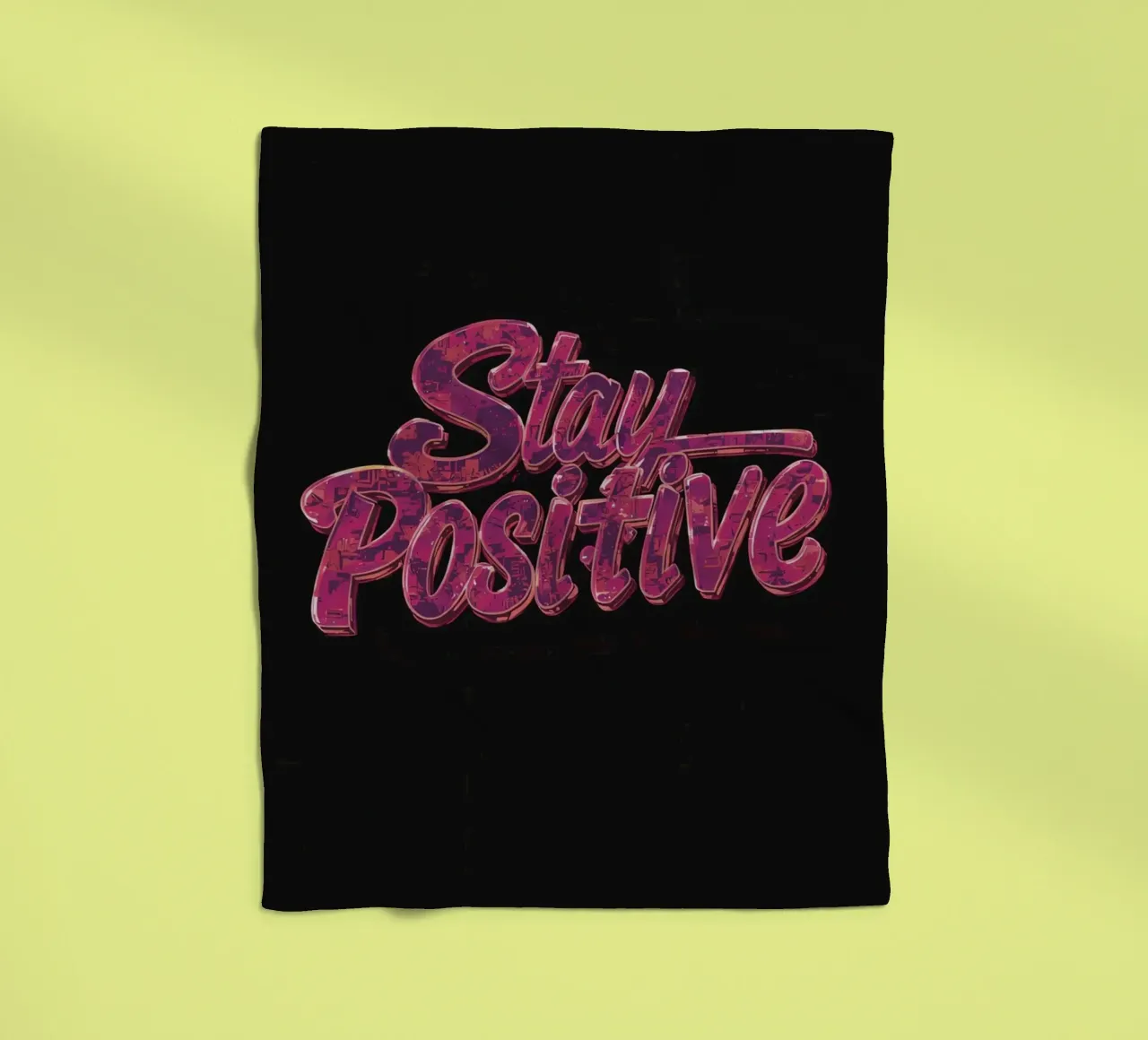 "Positiv bleiben" Glänzend strukturierter Text auf Schwarz Fleecedecke von DesignDoodle