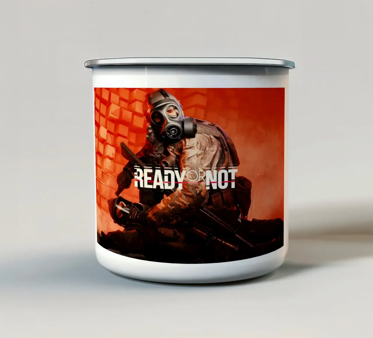 Ready Or Not tazza in smalto da Musadad Shop