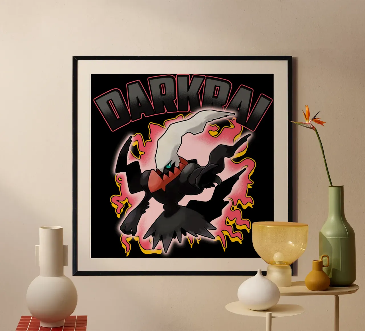 Darkrai Poder de fuego poster con marco de aluminio de eliouxence