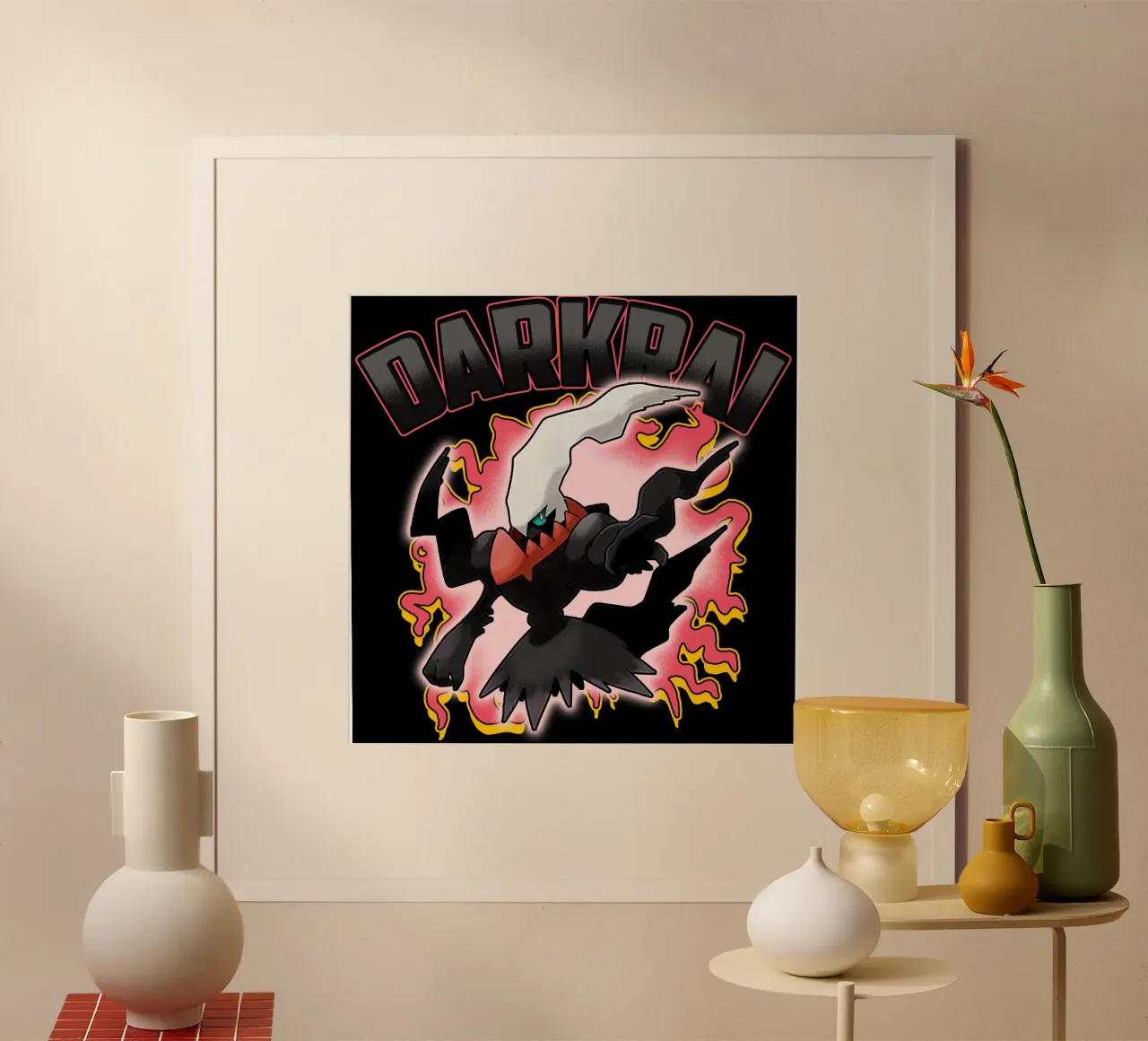 Darkrai Poder de fuego poster con marco de aluminio de eliouxence