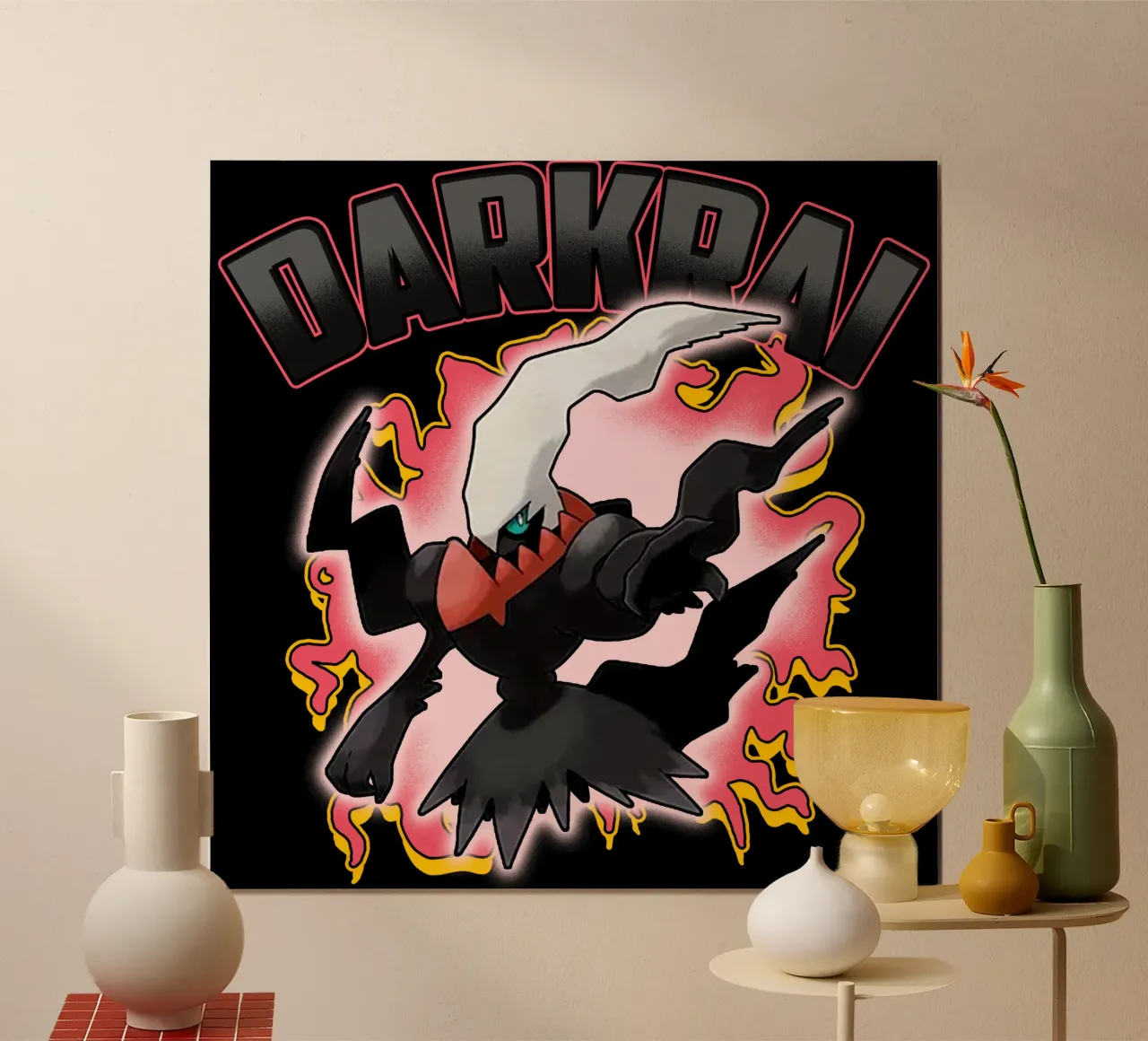 Darkrai Poder de fuego poster con marco de aluminio de eliouxence