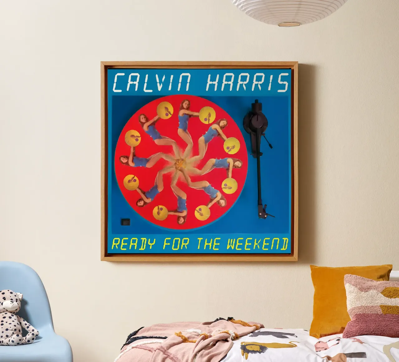 Calvin Harris - Ready For The Weekend canvas met Baklijst van grass.studio_