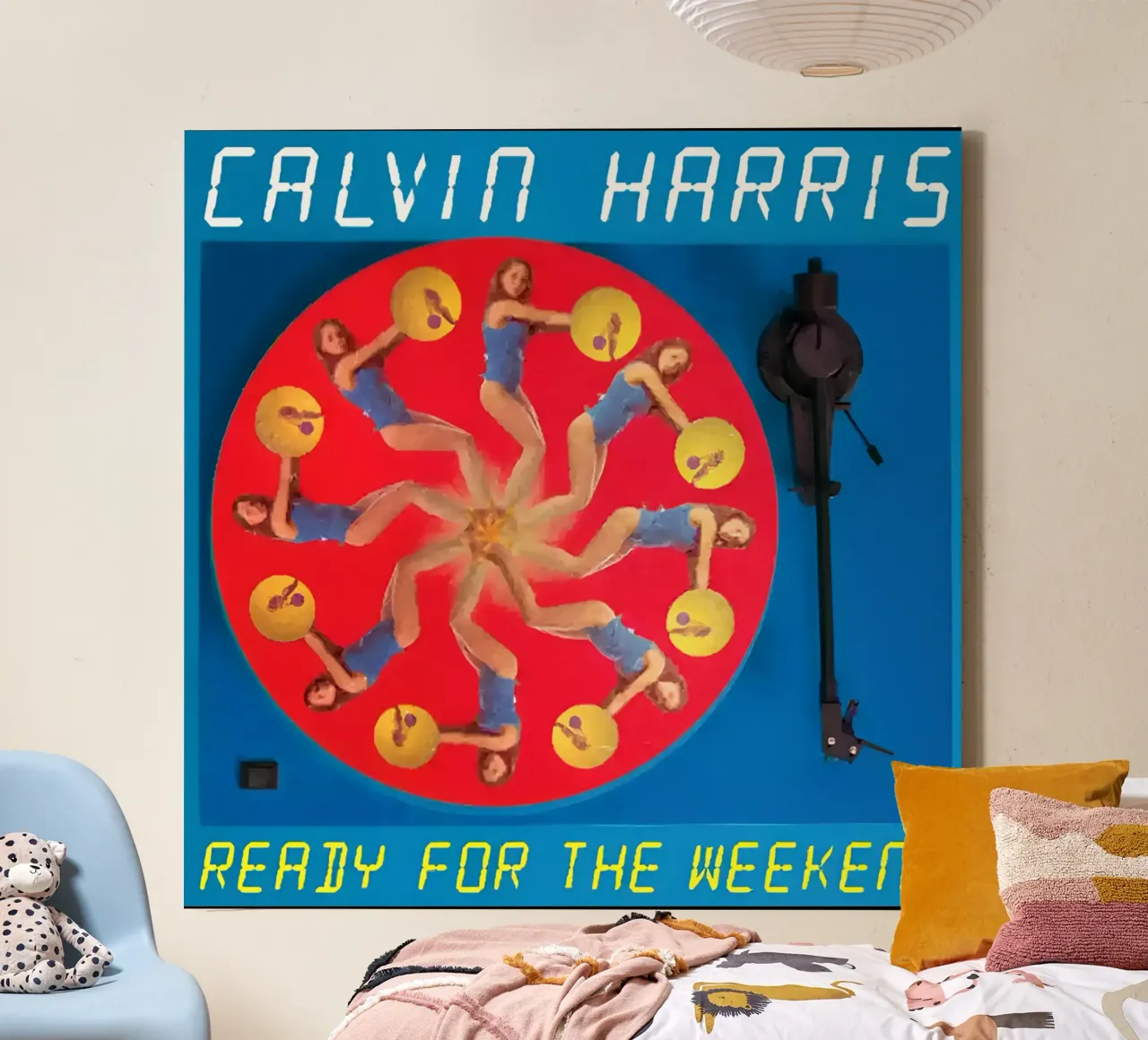 Calvin Harris - Ready For The Weekend canvas met Baklijst van grass.studio_