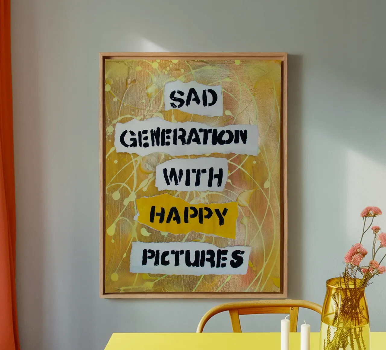 Sad Generation tela con Cornice a cassetta da Hirschbild