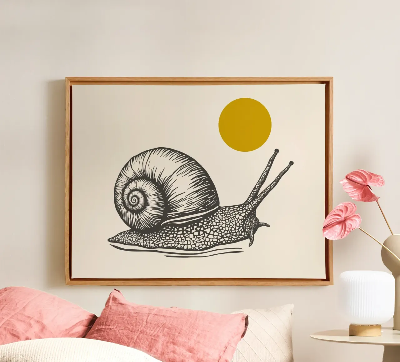 Snail tela con Cornice a cassetta da Indigo Rain
