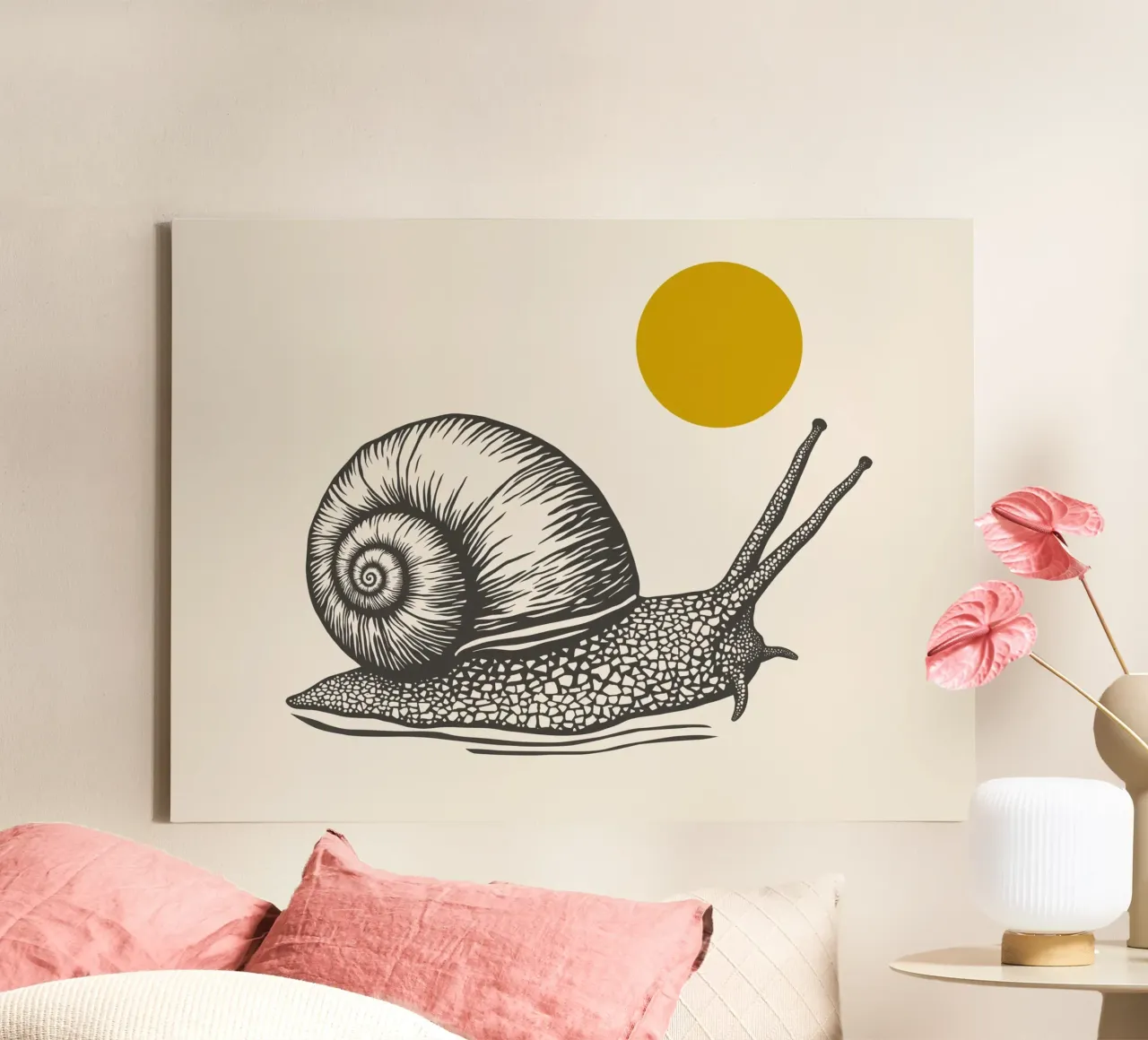 Snail tela con Cornice a cassetta da Indigo Rain