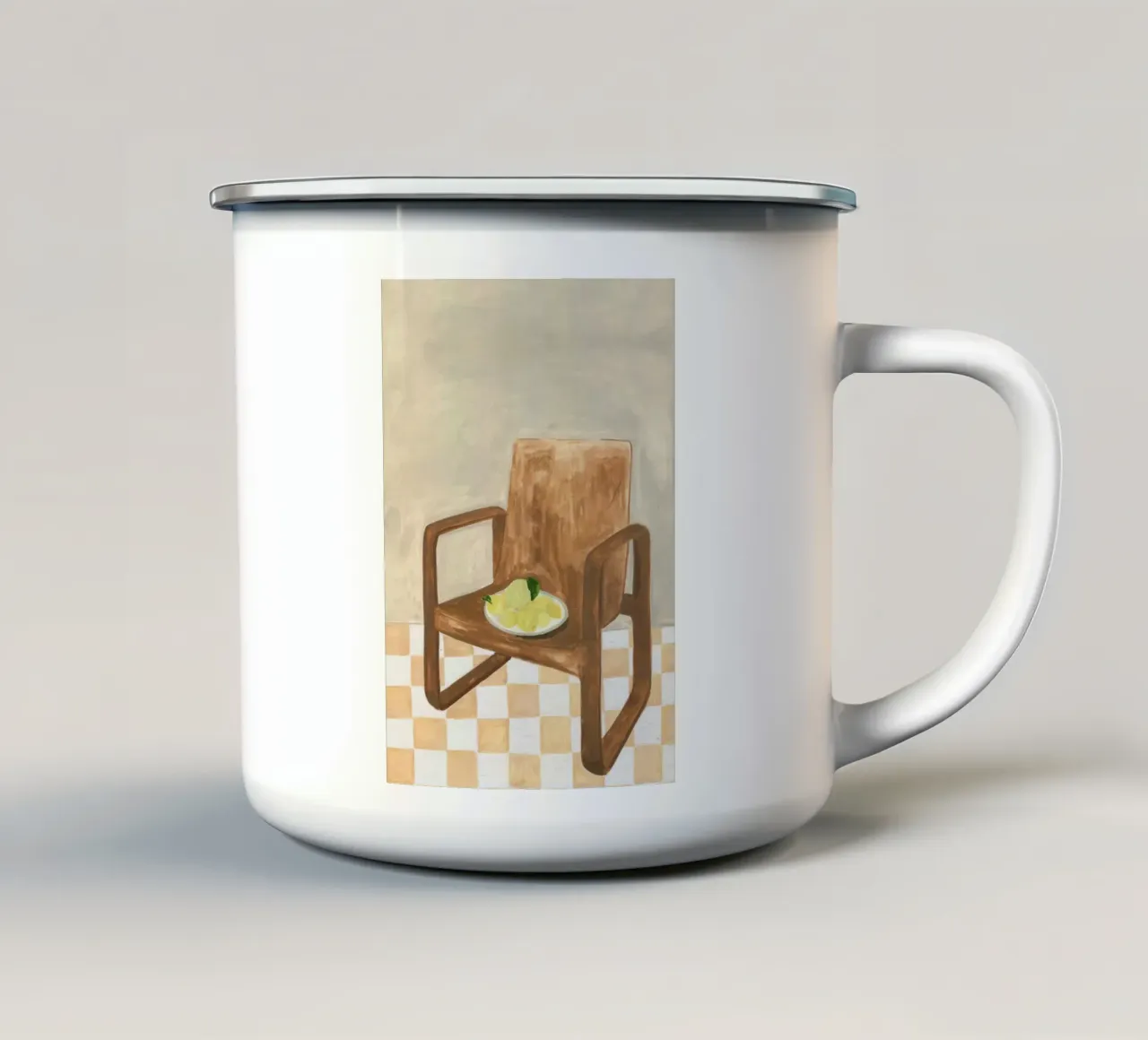 Chair with Lemons tazza in smalto da Isabelle Vandeplassche