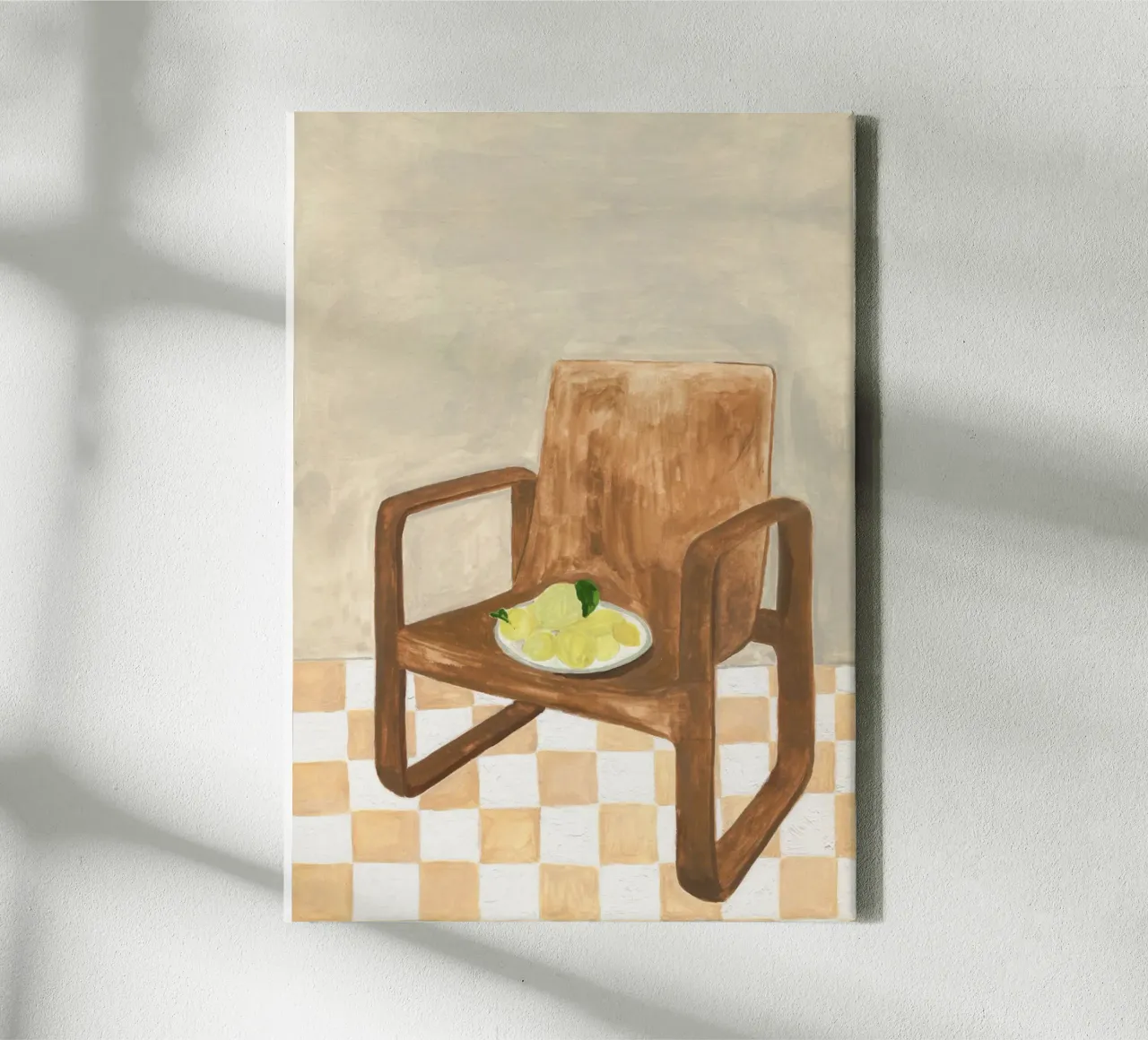 Chair with Lemons tela con Cornice a cassetta da Isabelle Vandeplassche