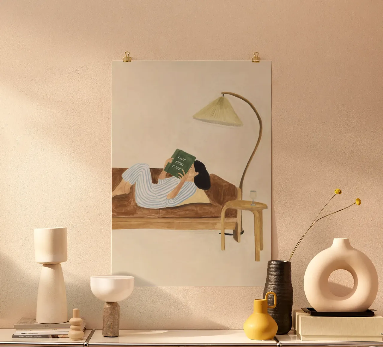 One More Page poster con telaio in alluminio da Isabelle Vandeplassche
